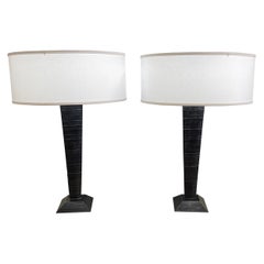 Paire de lampes en fer brutalistes Morrison - Luminaires sur mesure