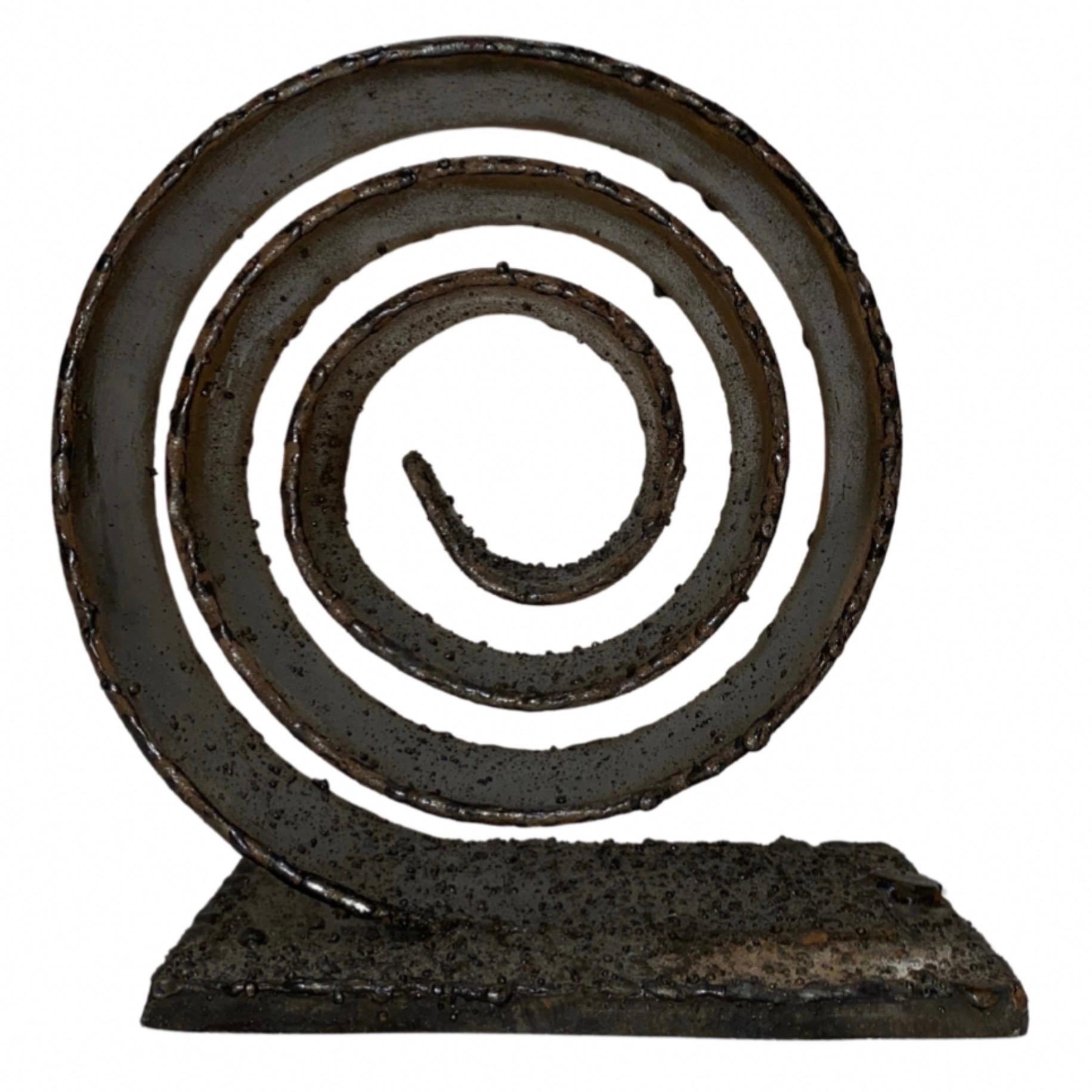 Pair of Brutalist Iron Spiral Book Ends In Good Condition In Los Angeles, CA