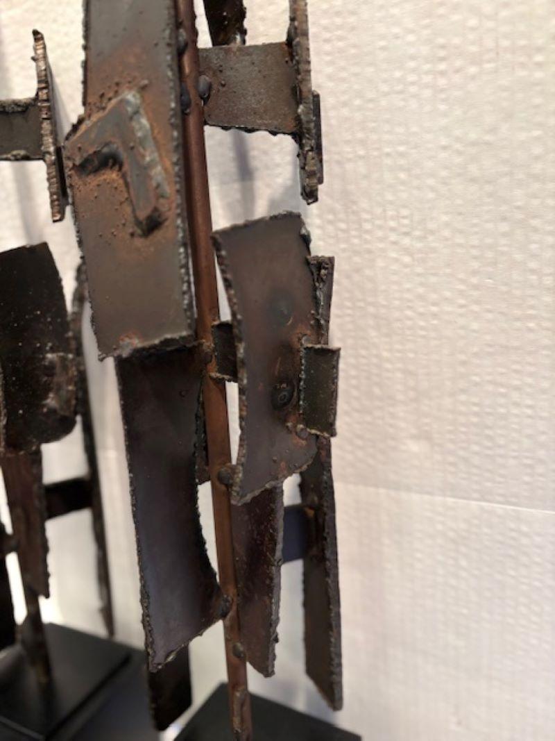 20th Century Pair of Brutalist Iron Table Lamps, Richard Barr for Laurel Lamp Company For Sale