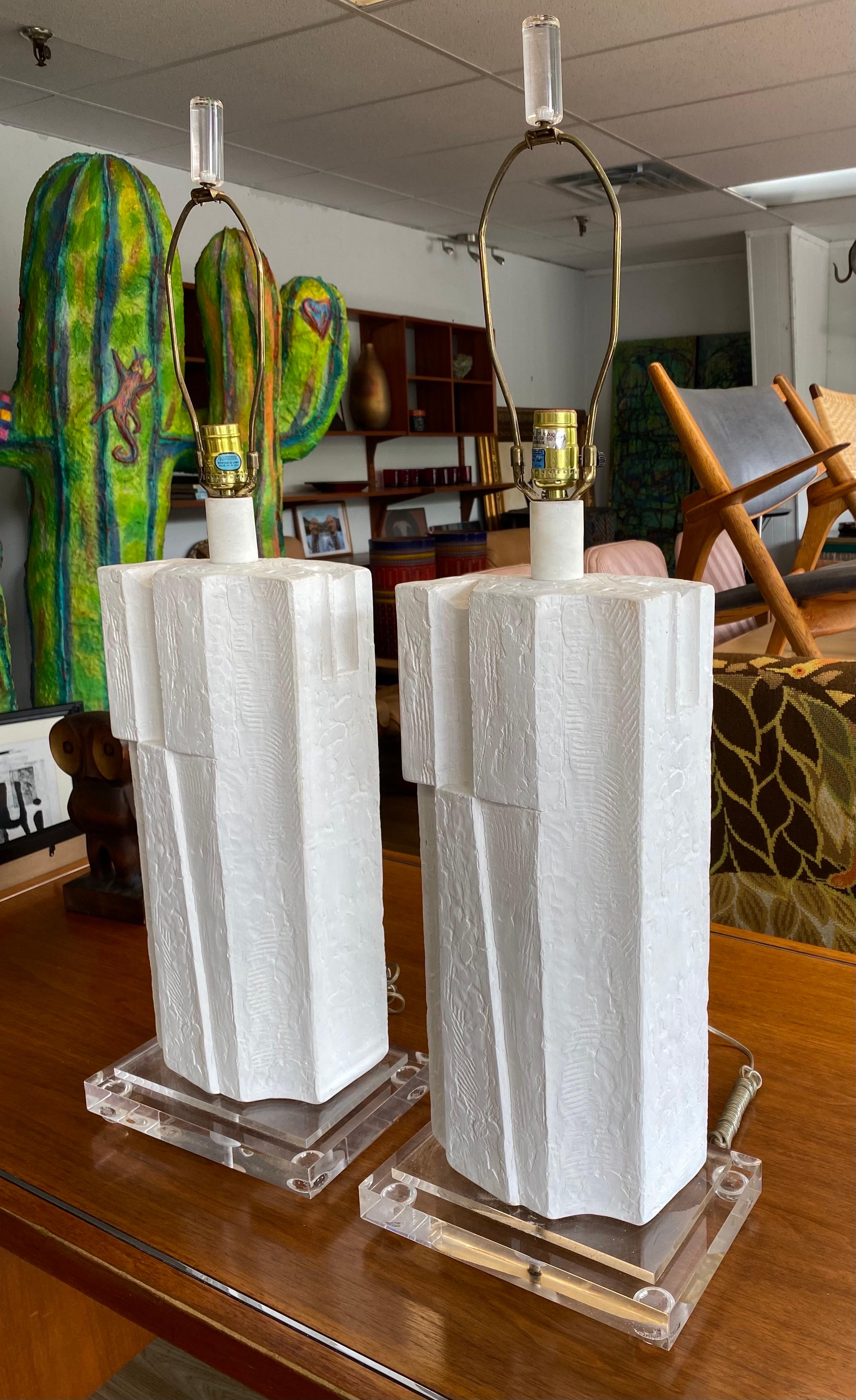 Pair of Brutalist Lamps by Casual Lamps of California 3