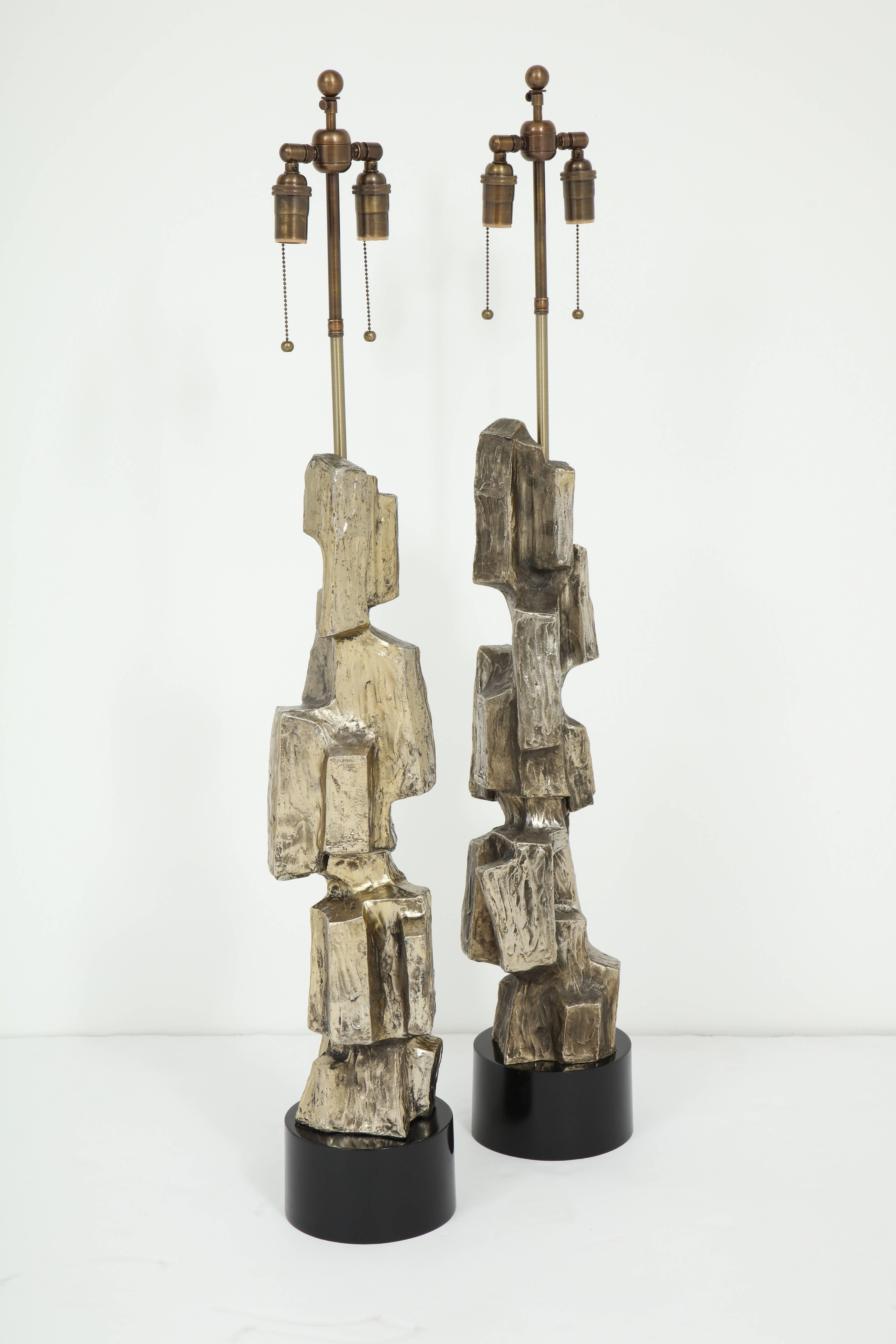 Late 20th Century Pair of Brutalist Lamps by Maurizio Tempestini
