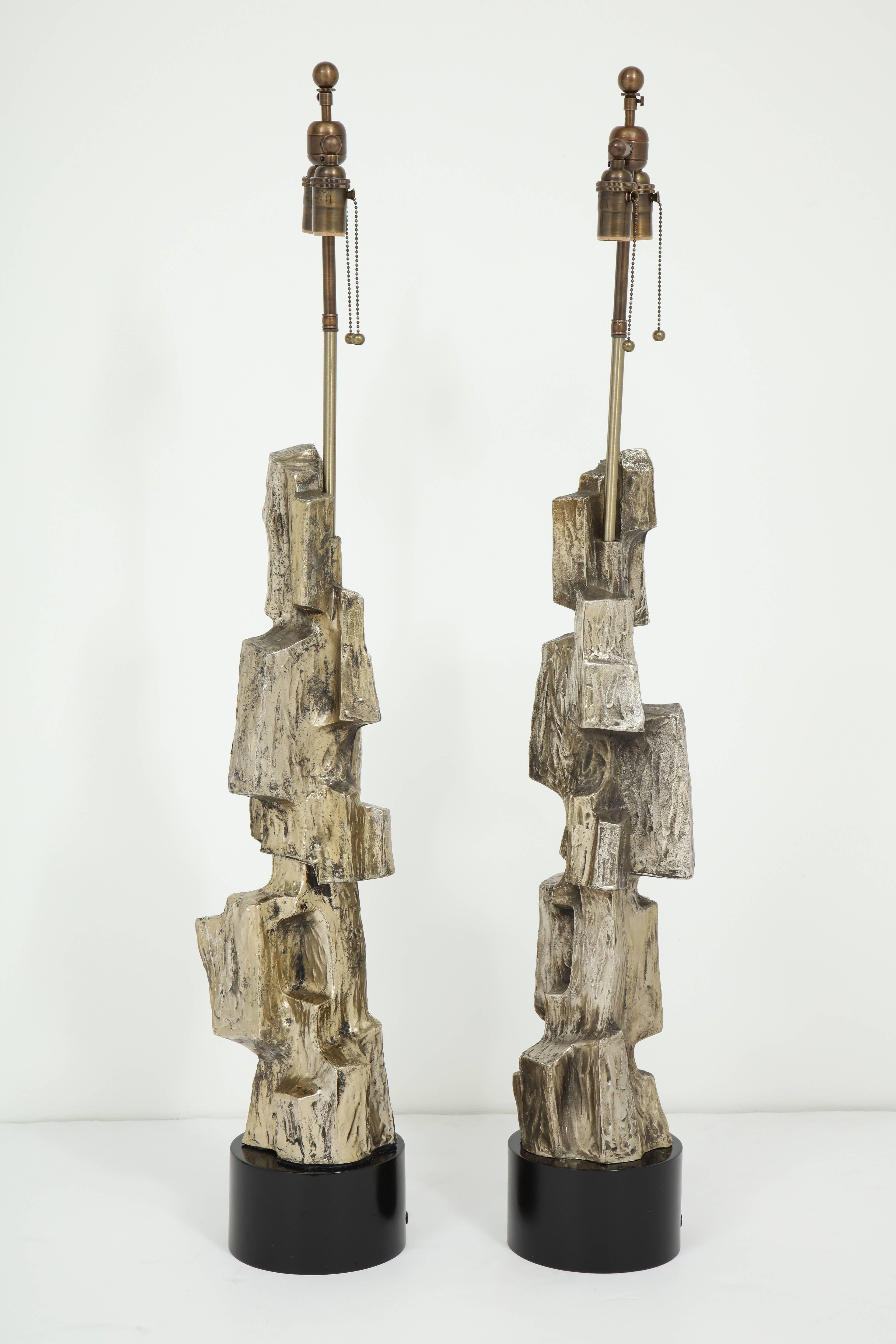 Pair of Brutalist Lamps by Maurizio Tempestini 3