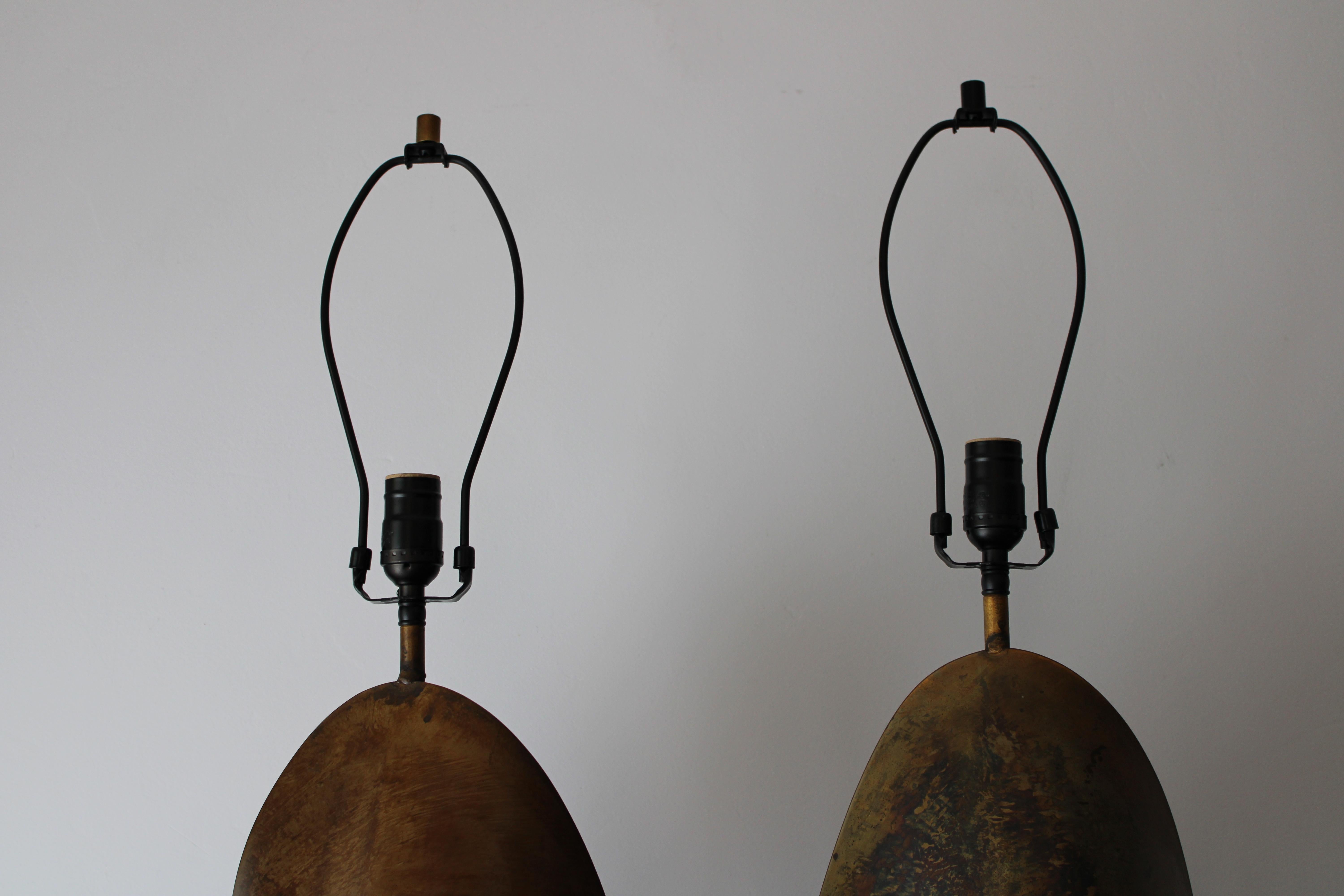 Pair of Brutalist Lamps by Richard Barr and Harold Weiss for the Laurel Lamp Co For Sale 1