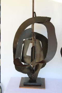 Pair of Brutalist Lamps by Richard Barr for the Laurel Lamp Co.