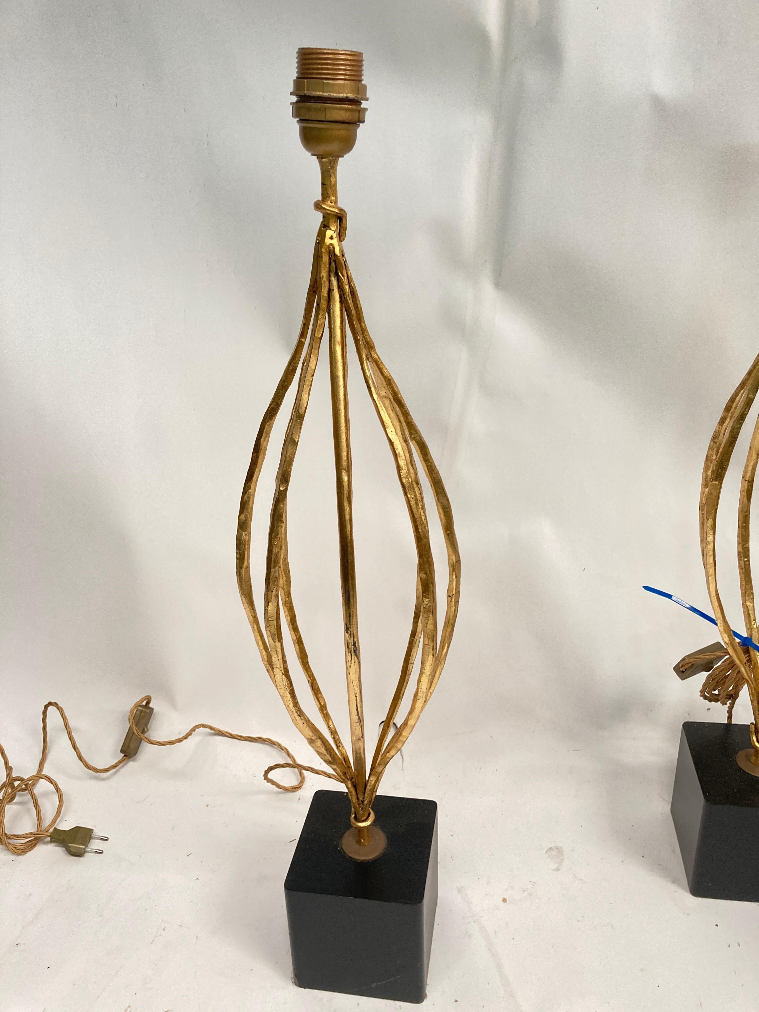 Pair  of brutalist lamps In Good Condition For Sale In Bois-Colombes, FR