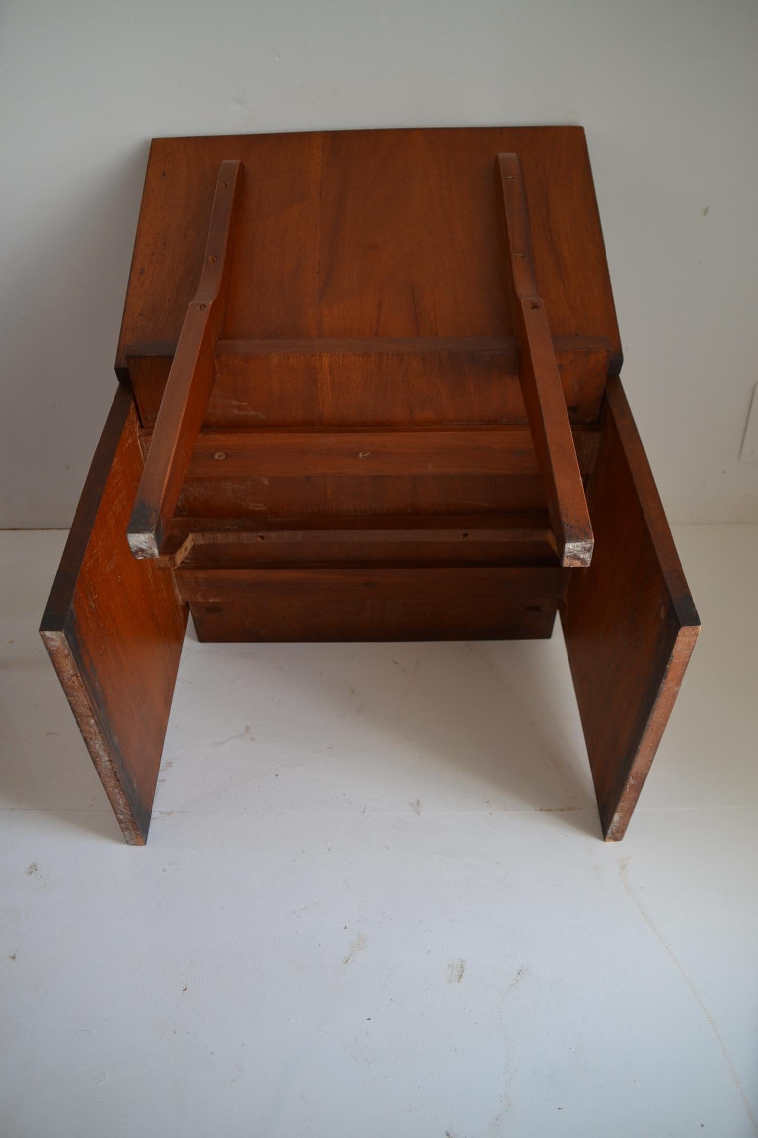 Pair of Brutalist Mahogany Chairs, Modernism 5