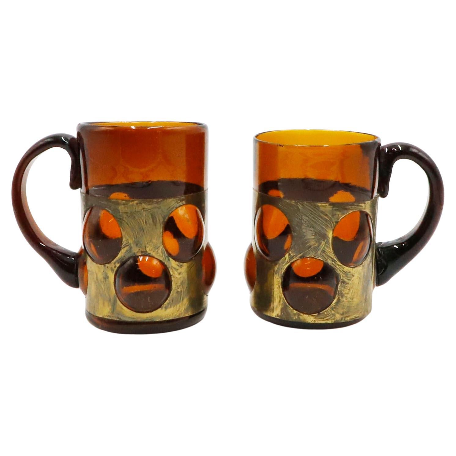 Pair of Brutalist Mexican Glasses by Feders