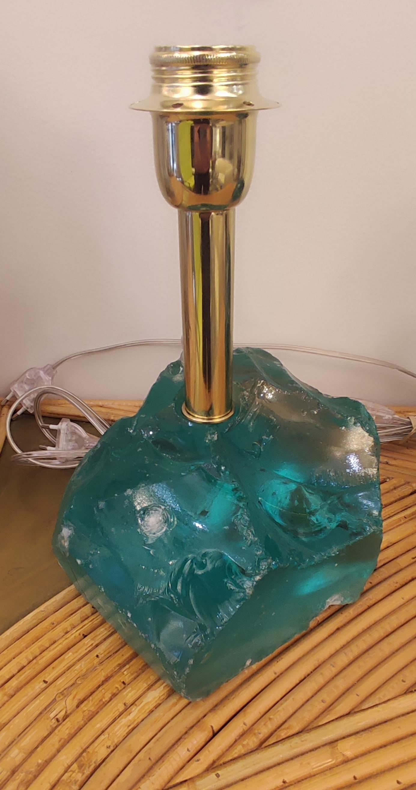 Italian Pair of Brutalist Murano glass table lamps For Sale