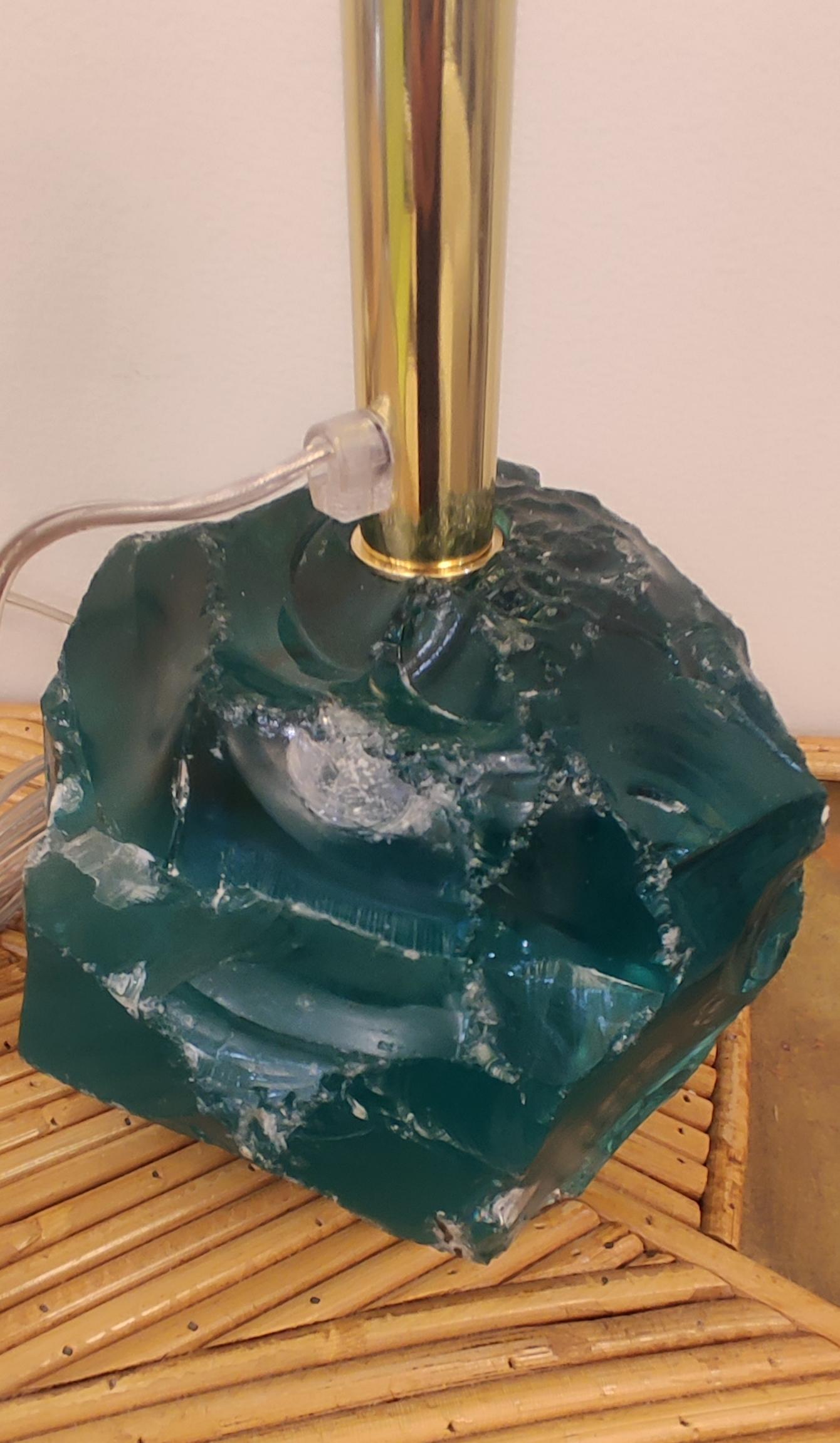 Paire de lampes de table brutalistes en verre de Murano Excellent état - En vente à Saint-Ouen, FR