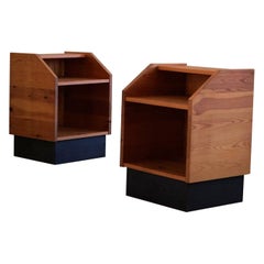 Pair of Brutalist Night Stands in Solid Pine, Danish Mid-Century Modern, 1970s