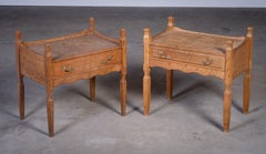 Pair of Brutalist Oak Nightstands by Henning Kjærnulf, 1970s