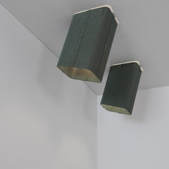 Pair of Brutalist Outdoor Copper Ceiling / Wall Lamps, Finland 1950s