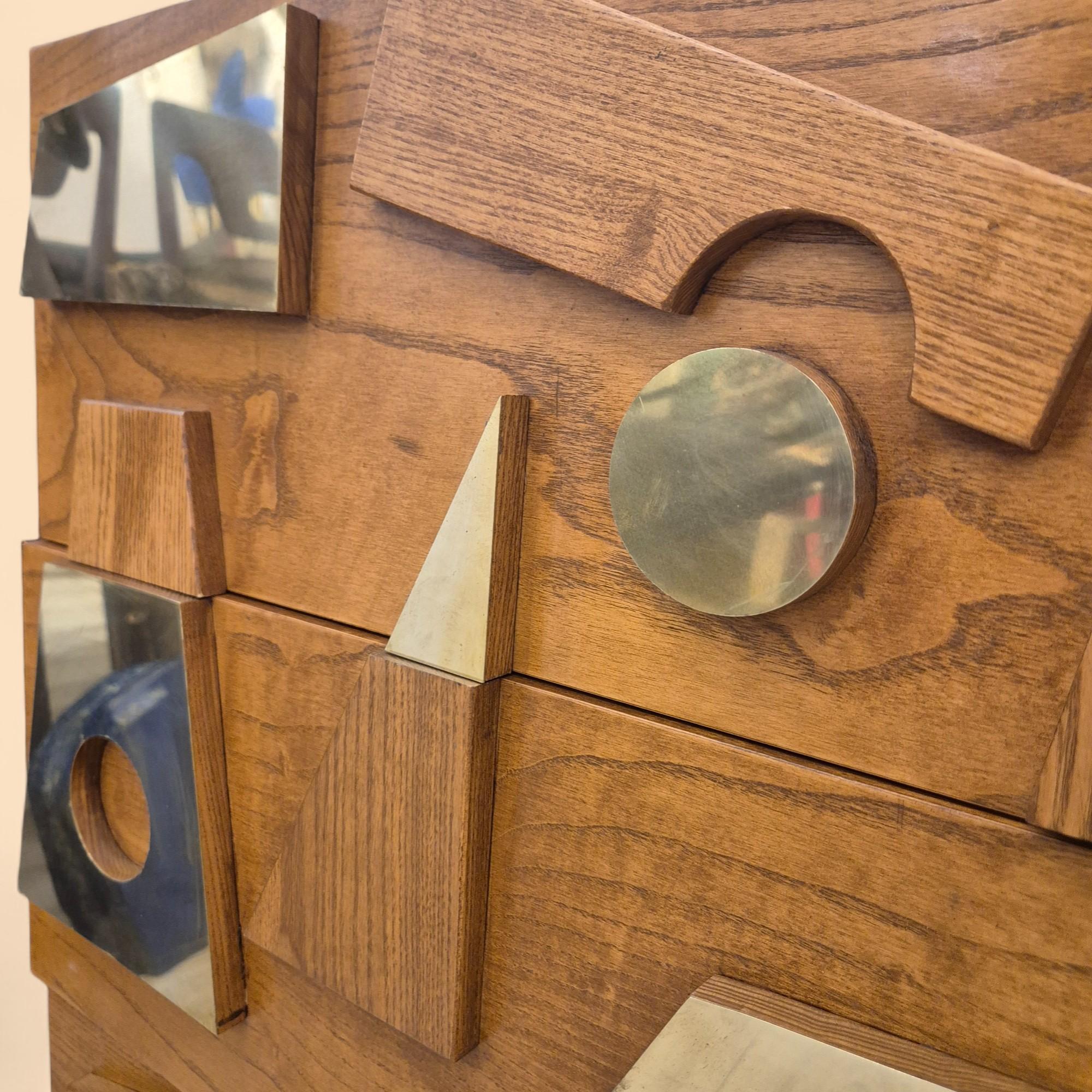 Pair of Brutalist Patchwork Dressers in the Style of Paul Evans, 20th Century For Sale 11