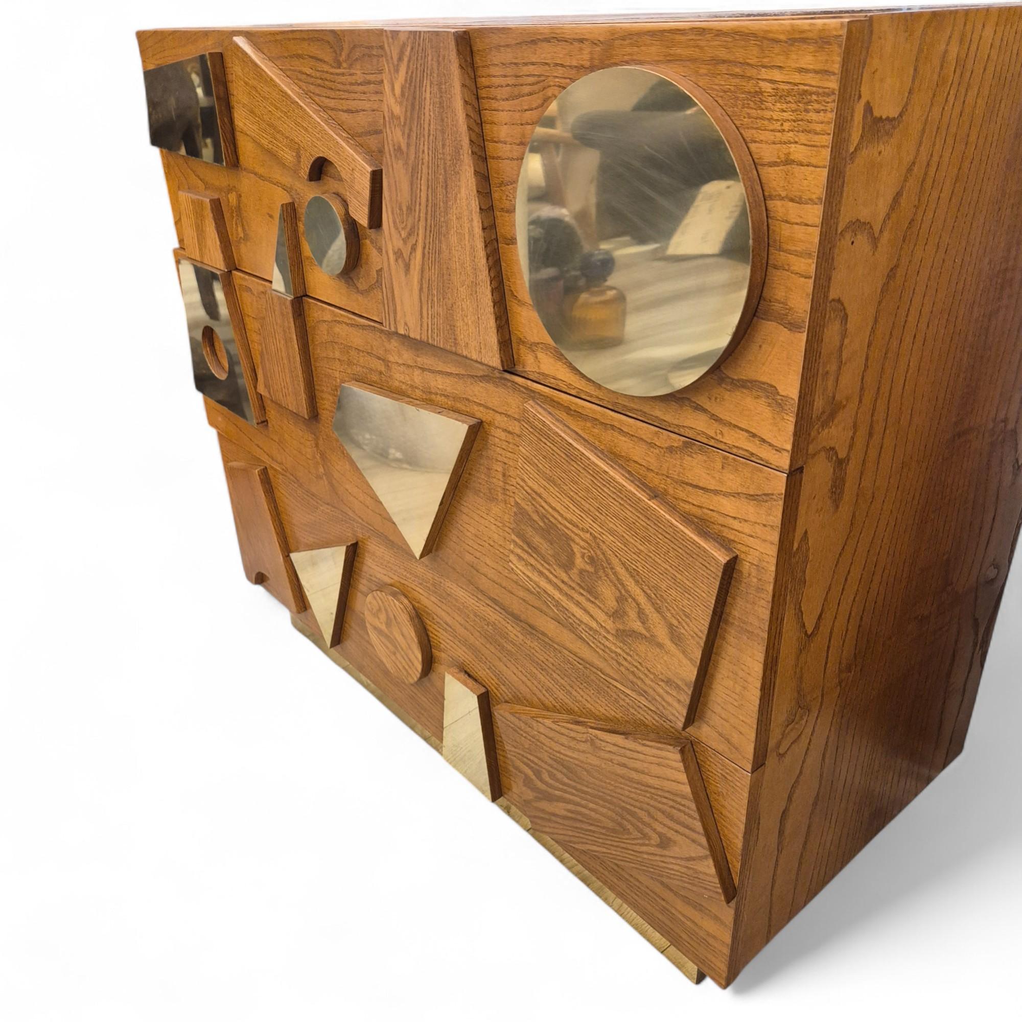 Metal Pair of Brutalist Patchwork Dressers in the Style of Paul Evans, 20th Century For Sale