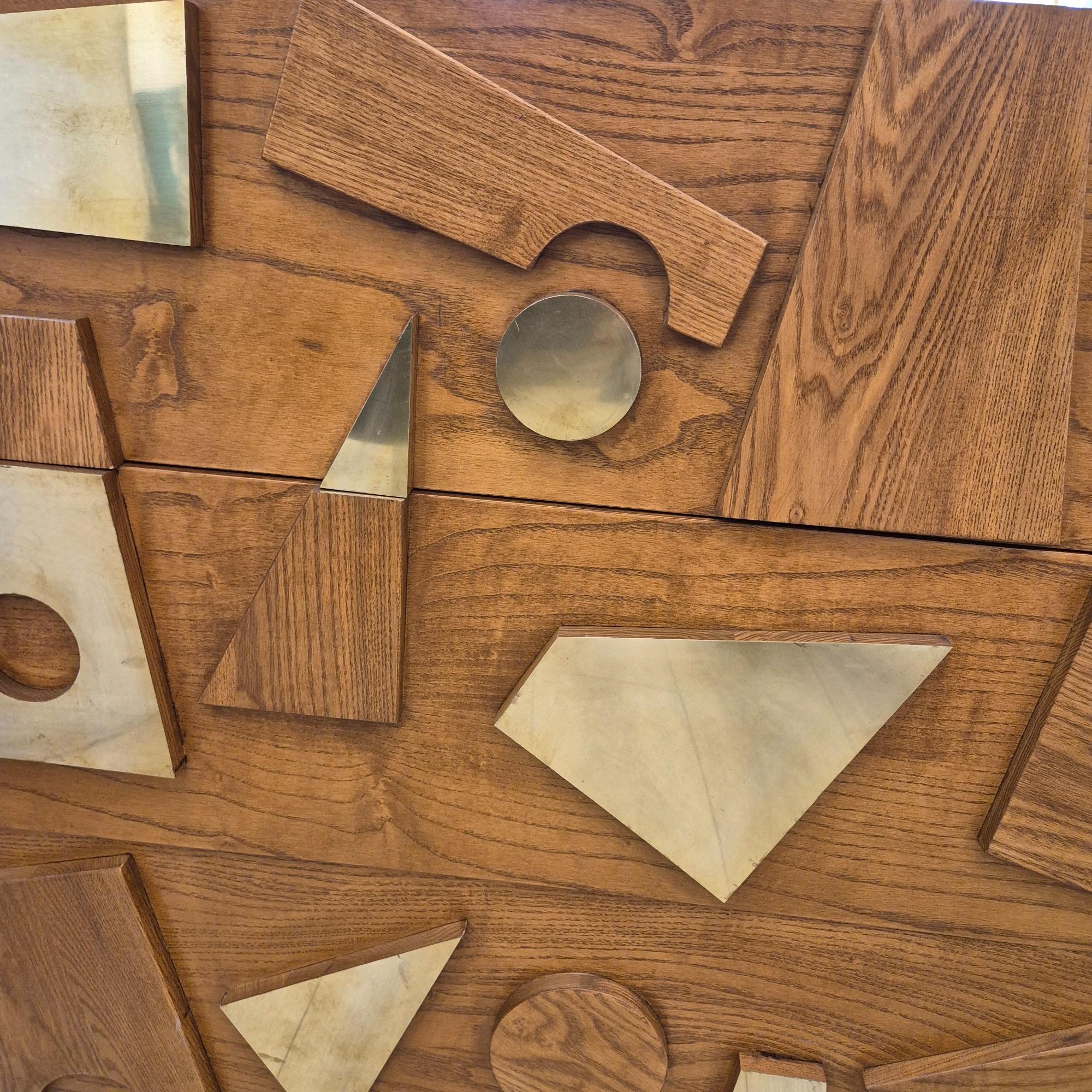 Pair of Brutalist Patchwork Dressers in the Style of Paul Evans, 20th Century For Sale 2