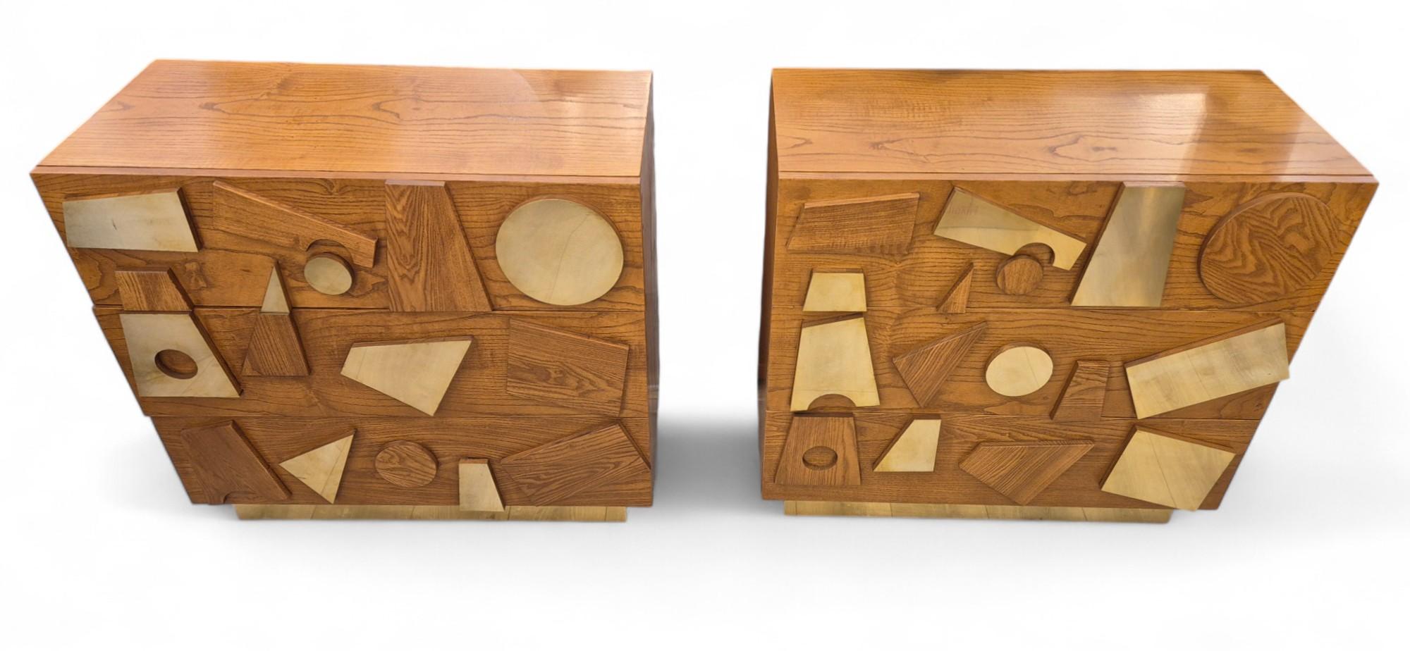 Pair of Brutalist Patchwork Dressers in the Style of Paul Evans, 20th Century For Sale 3
