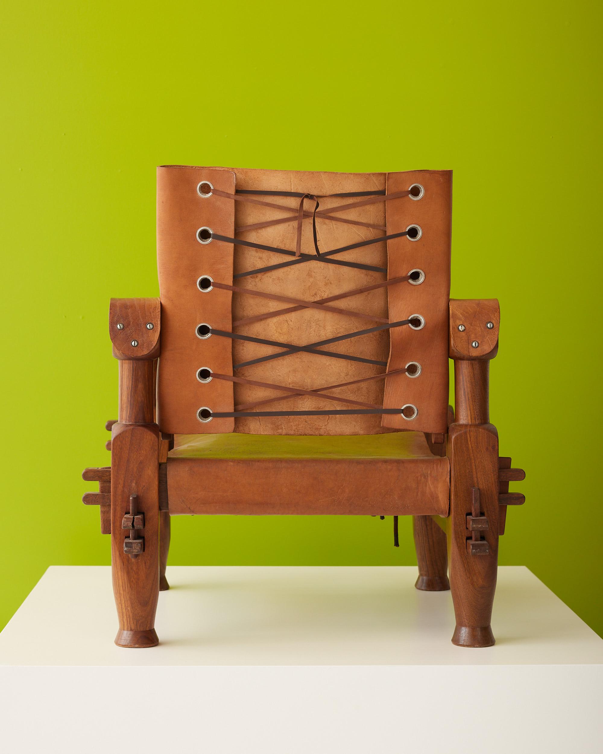 Pair of brutalist Safari armchairs For Sale 4