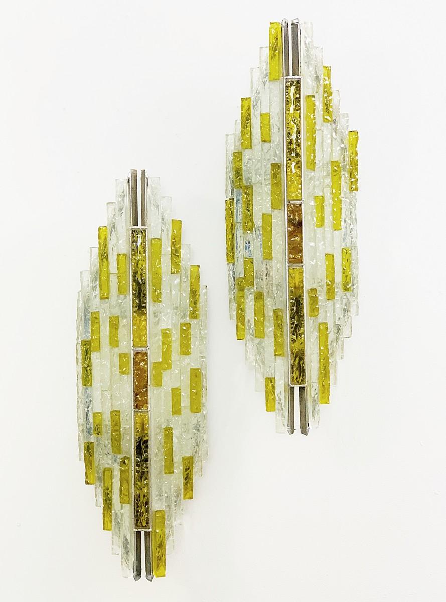 Italian Pair of Brutalist Sconces by Albano Poli for Poliarte, 1970s