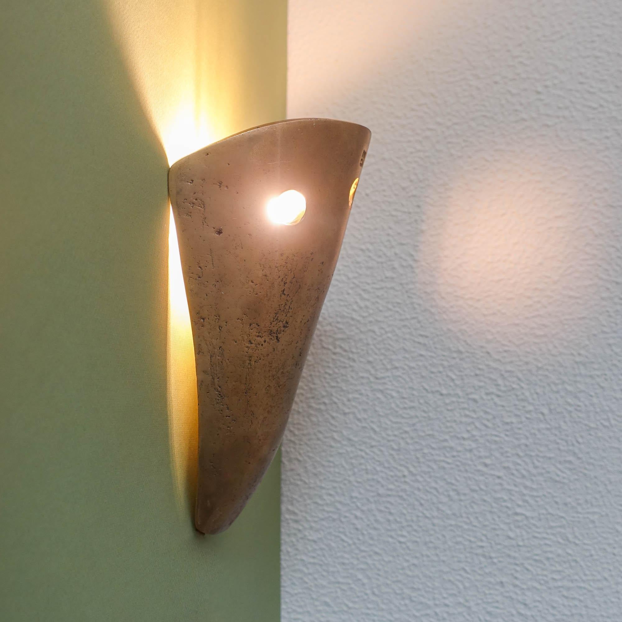 Late 20th Century Pair of Brutalist Sconces by David Marshall, 1980's