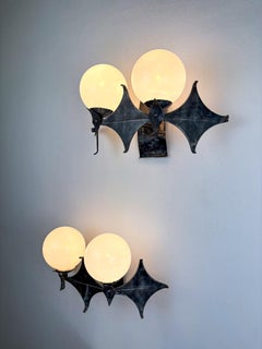 Pair of Brutalist Sconces by Marc Weinstein, Germany, 1960s