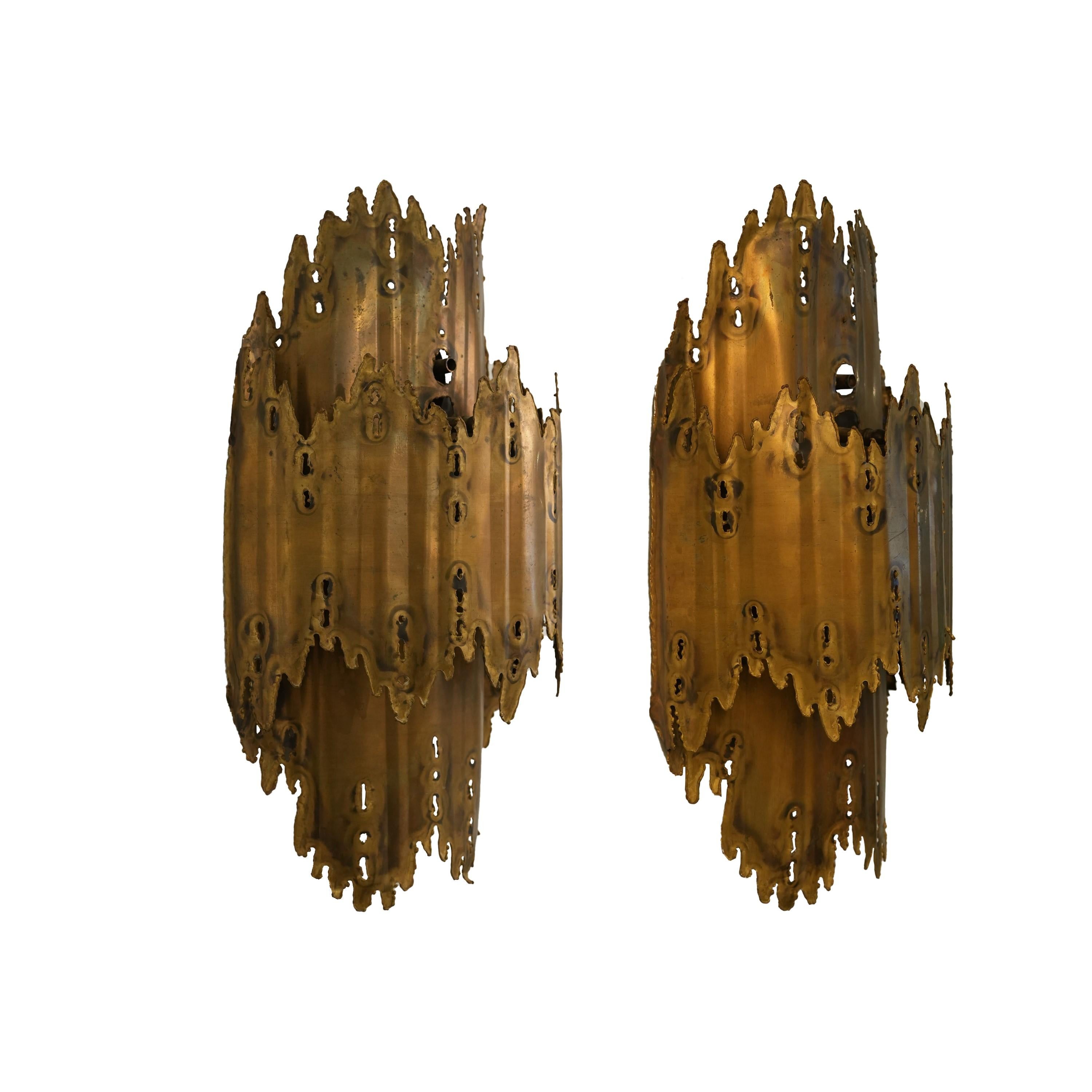 Unknown Pair of Brutalist Sconces For Sale