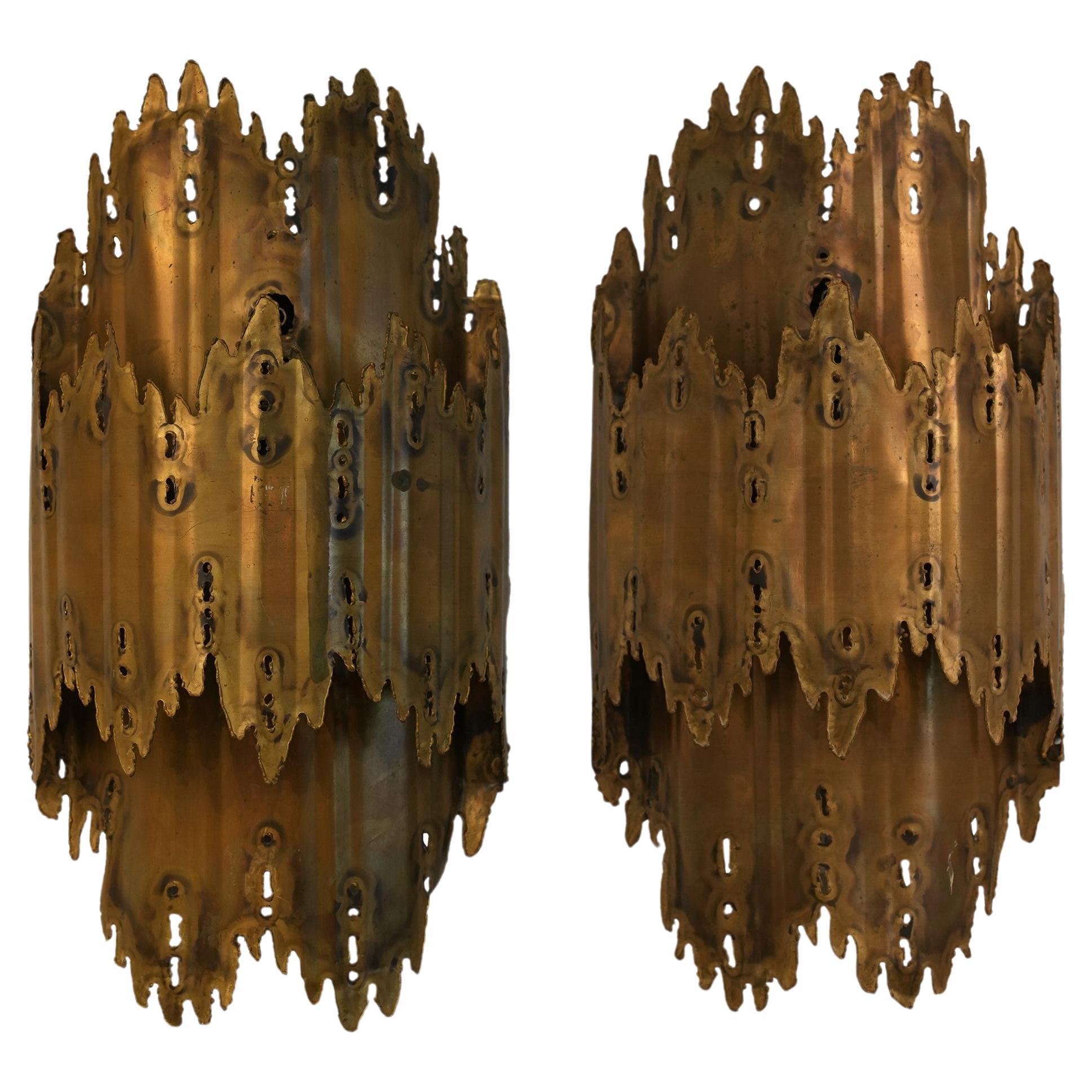 Pair of Brutalist Sconces