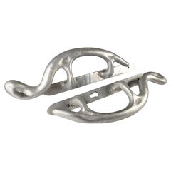 Pair of Brutalist Sculptural Door Handles from the 1970s