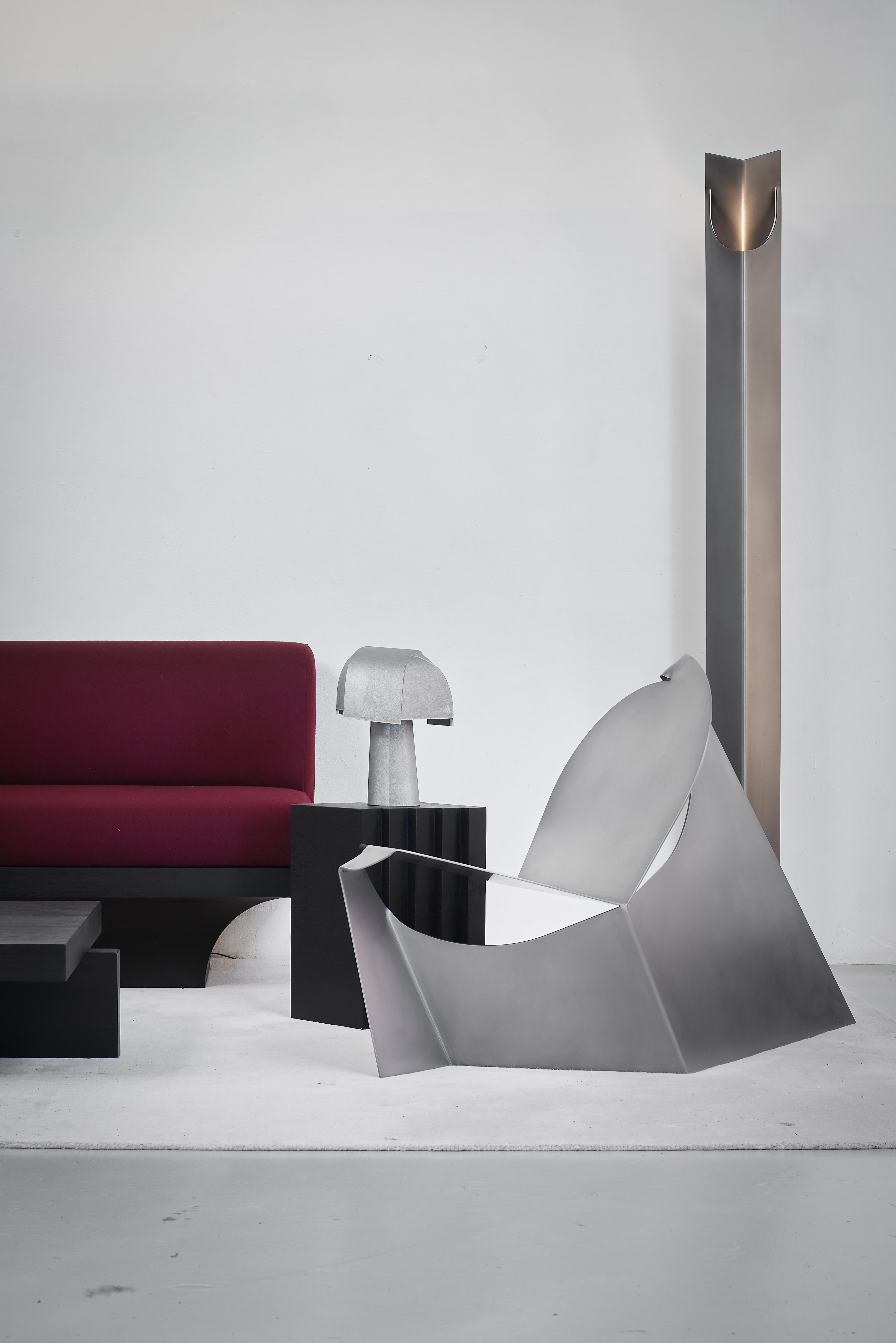 Pair of Brutalist Side Tables in Black Solid Oak - Cadence by Mokko For Sale 7