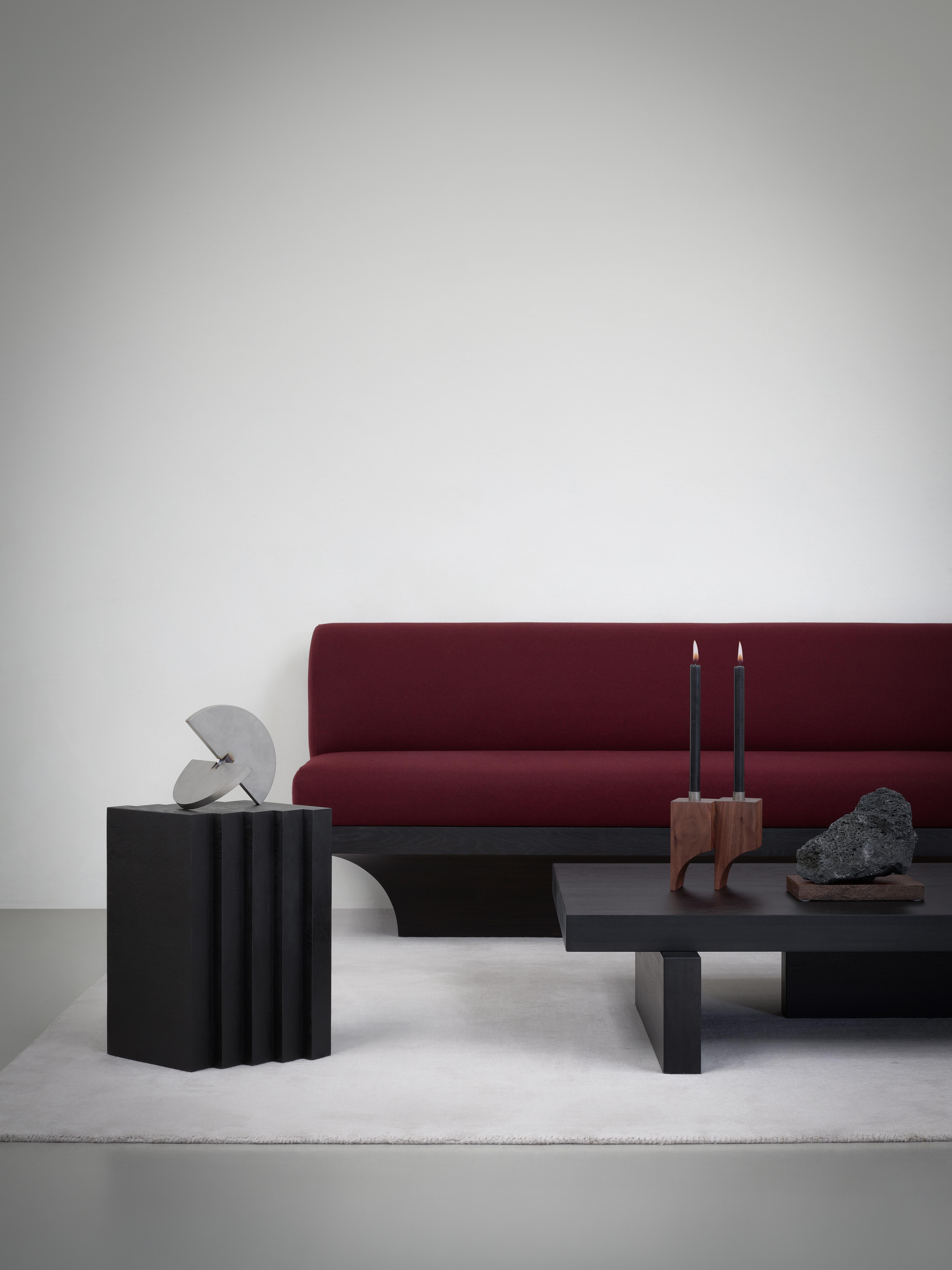 Pair of Brutalist Side Tables in Black Solid Oak - Cadence by Mokko For Sale 8