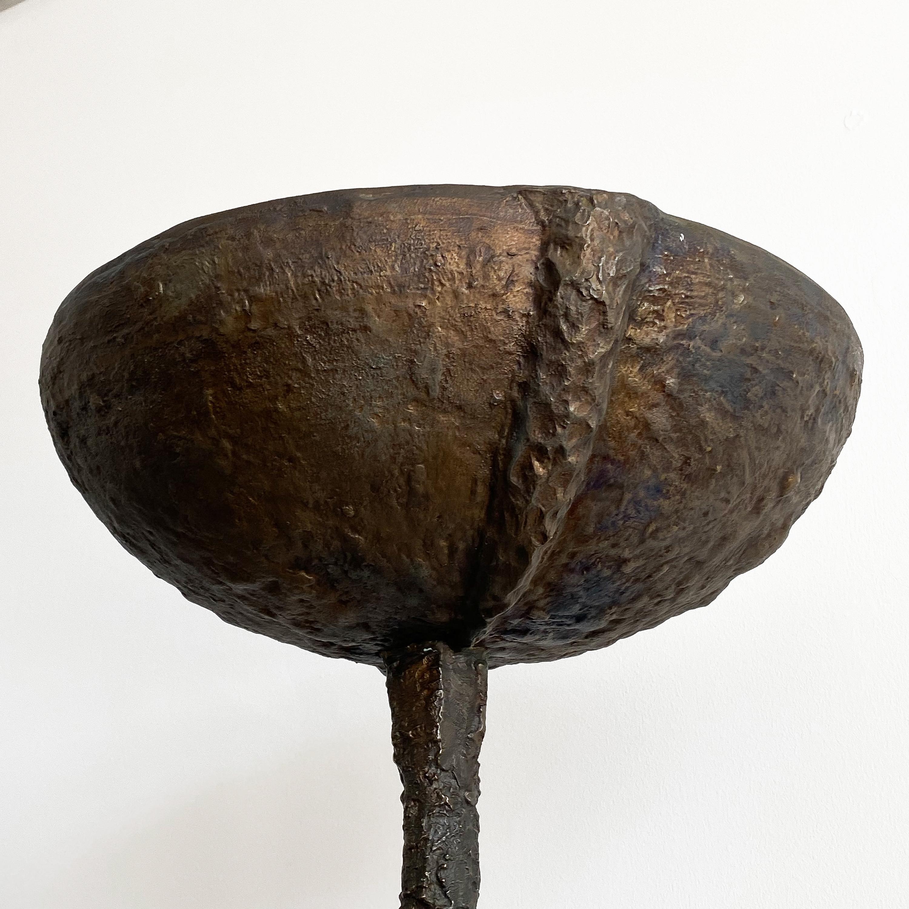 Pair of Brutalist Solid Bronze Torchère Floor Lamps 5