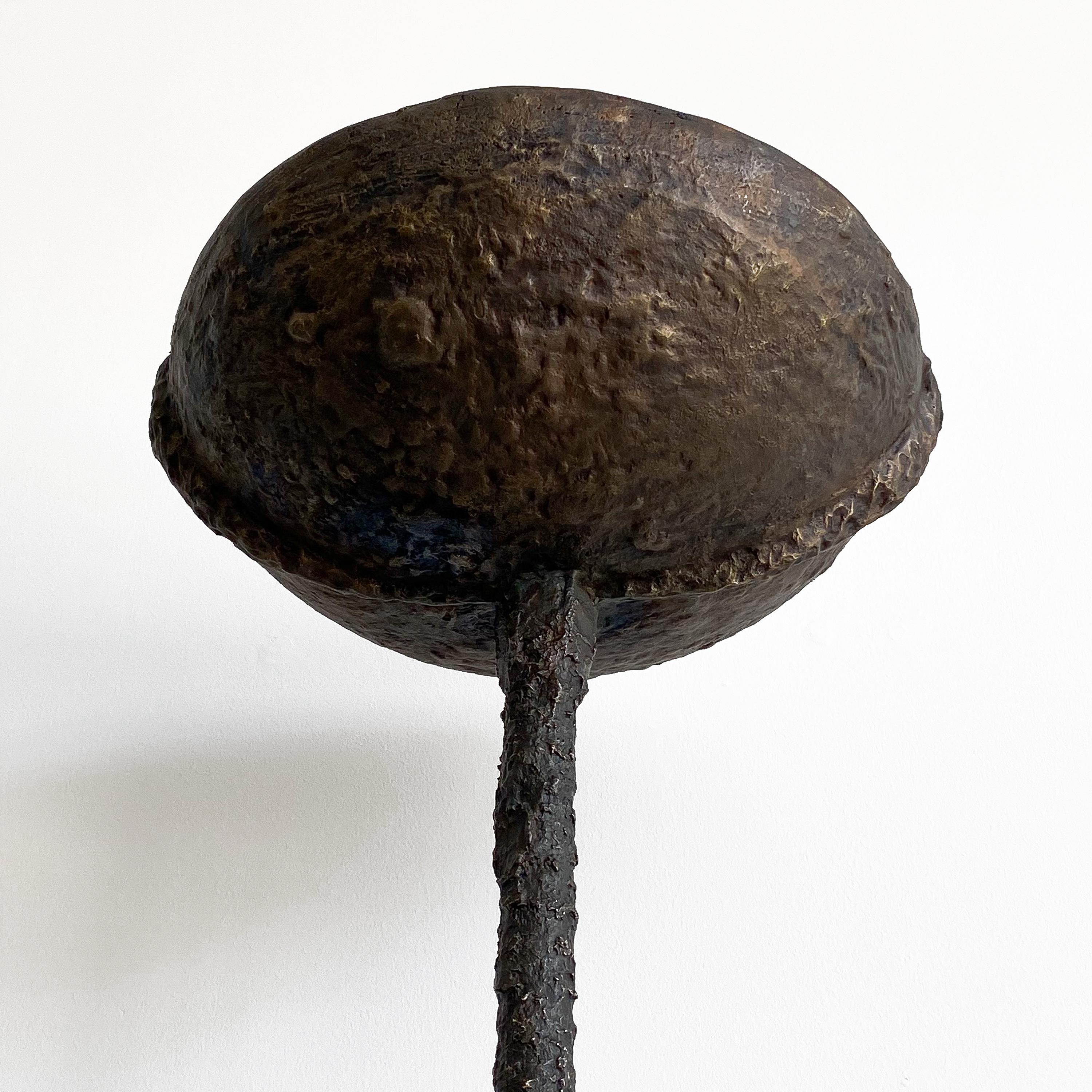 Pair of Brutalist Solid Bronze Torchère Floor Lamps 7