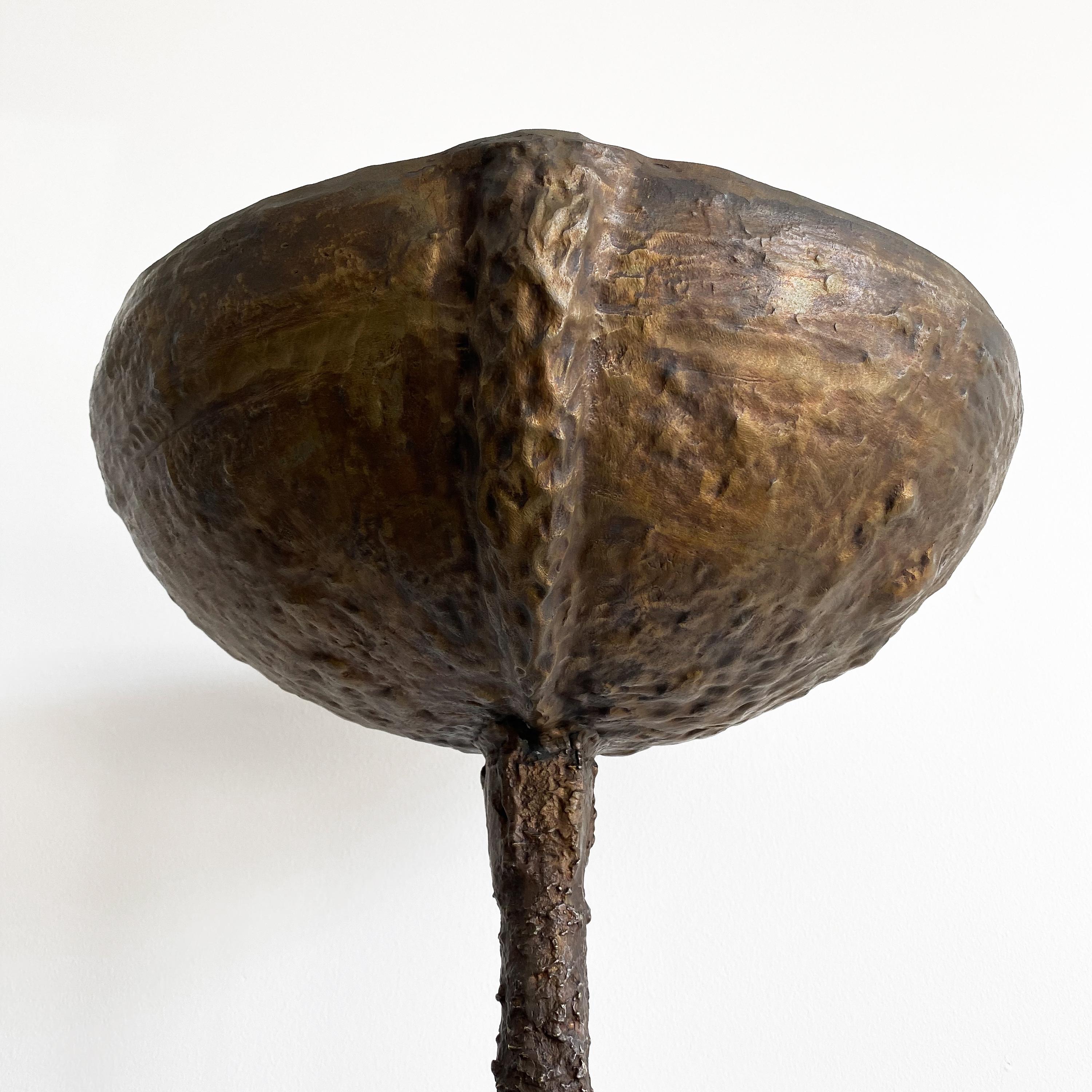 Pair of Brutalist Solid Bronze Torchère Floor Lamps 9