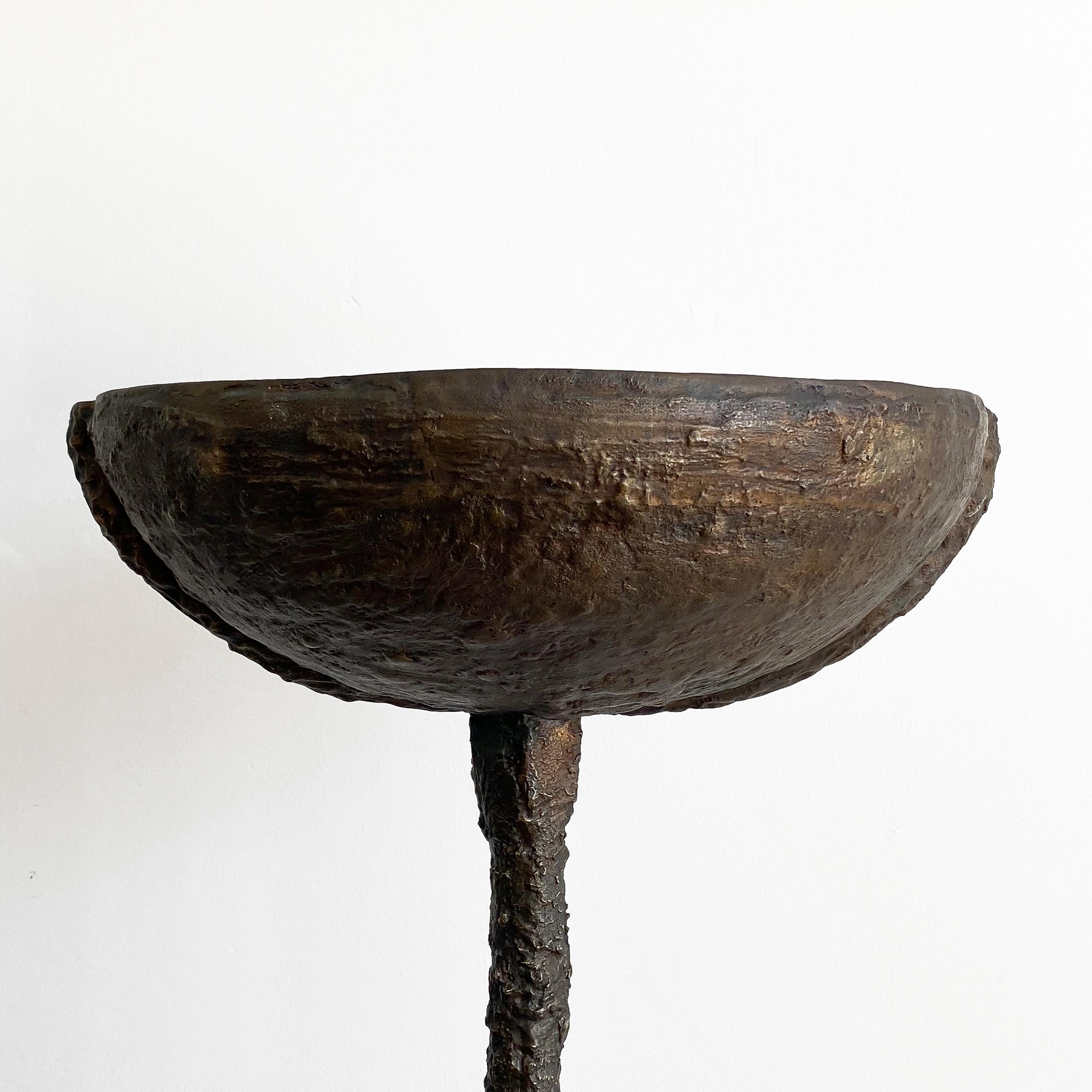 Pair of Brutalist Solid Bronze Torchère Floor Lamps 3