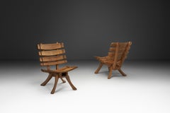 Pair of Brutalist Spade Chairs, The Netherlands ca 1960s