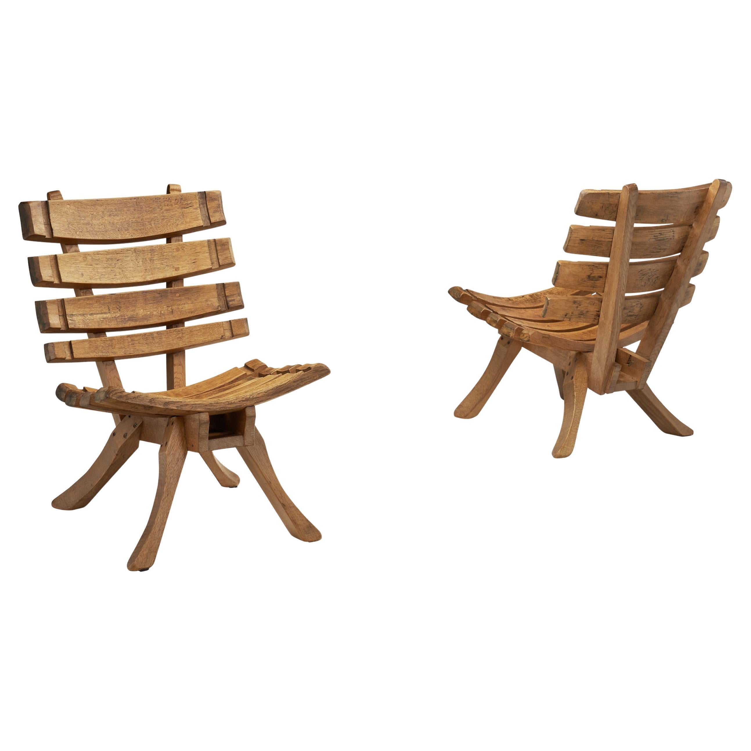 Pair of Brutalist Spade Chairs, The Netherlands ca 1960s For Sale