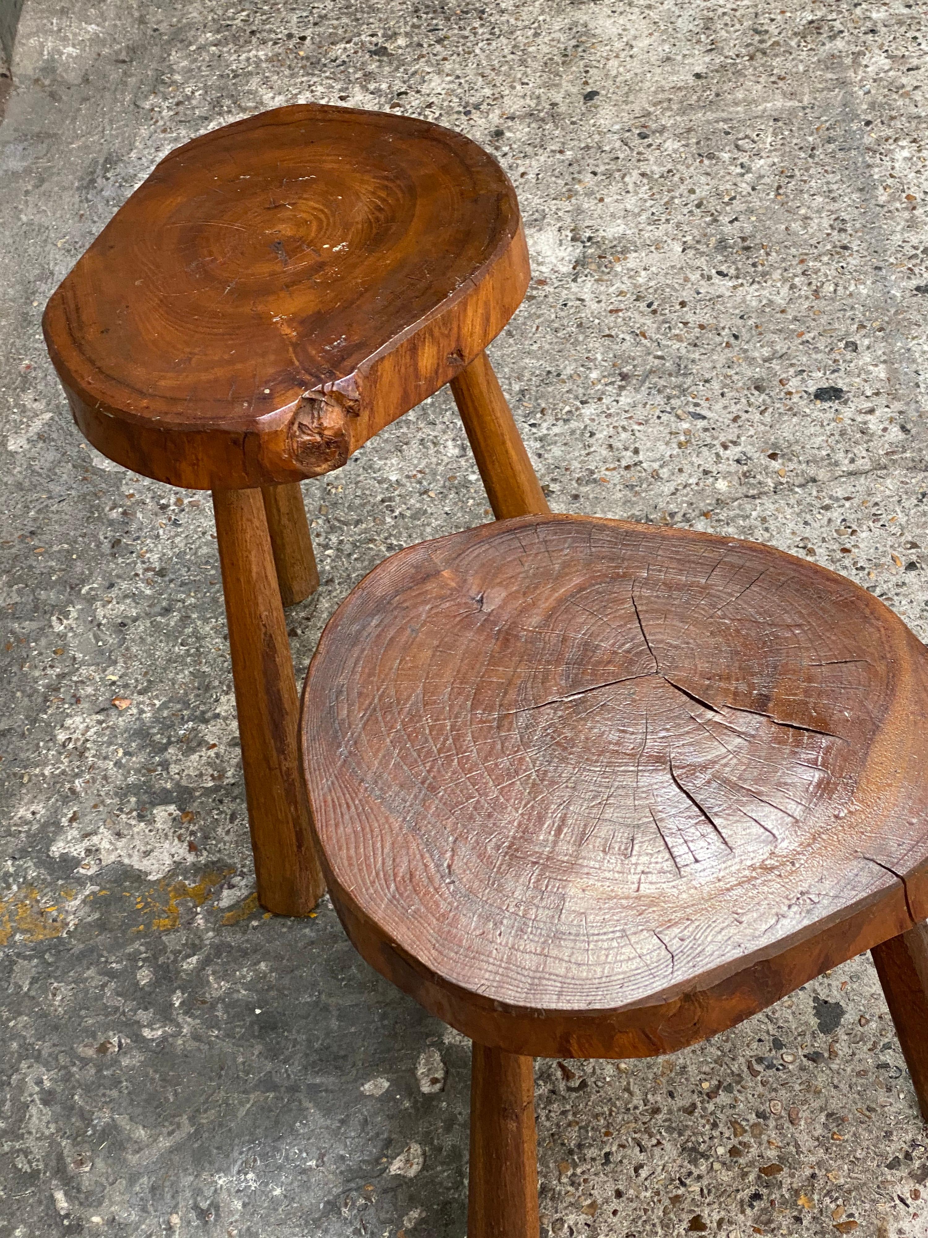 Pair of Brutalist Stools In Good Condition In Saint-Ouen, FR