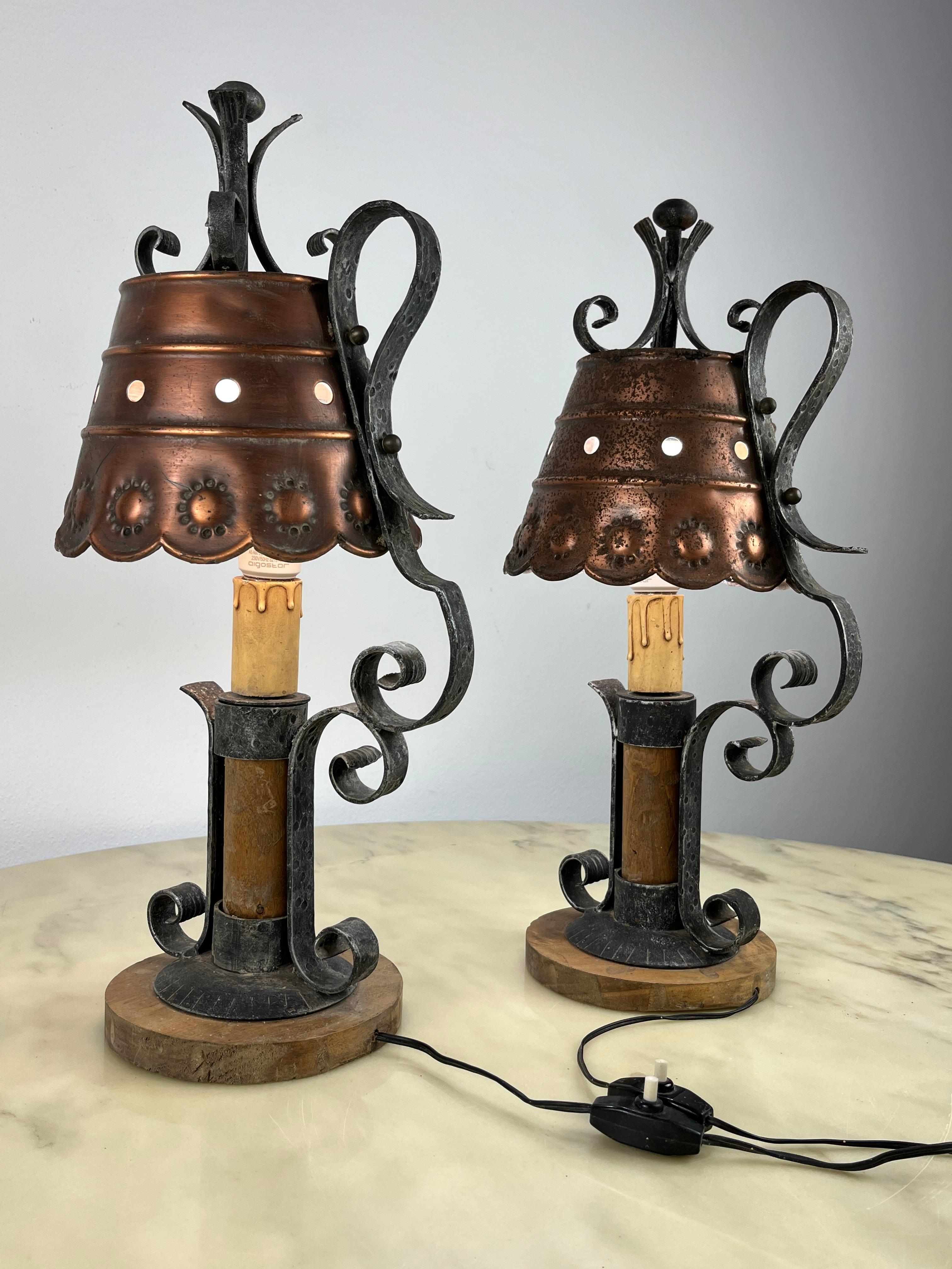 Ensemble de 2 lampes de table de style brutaliste mi-siècle, design italien des années 1960 en vente 7