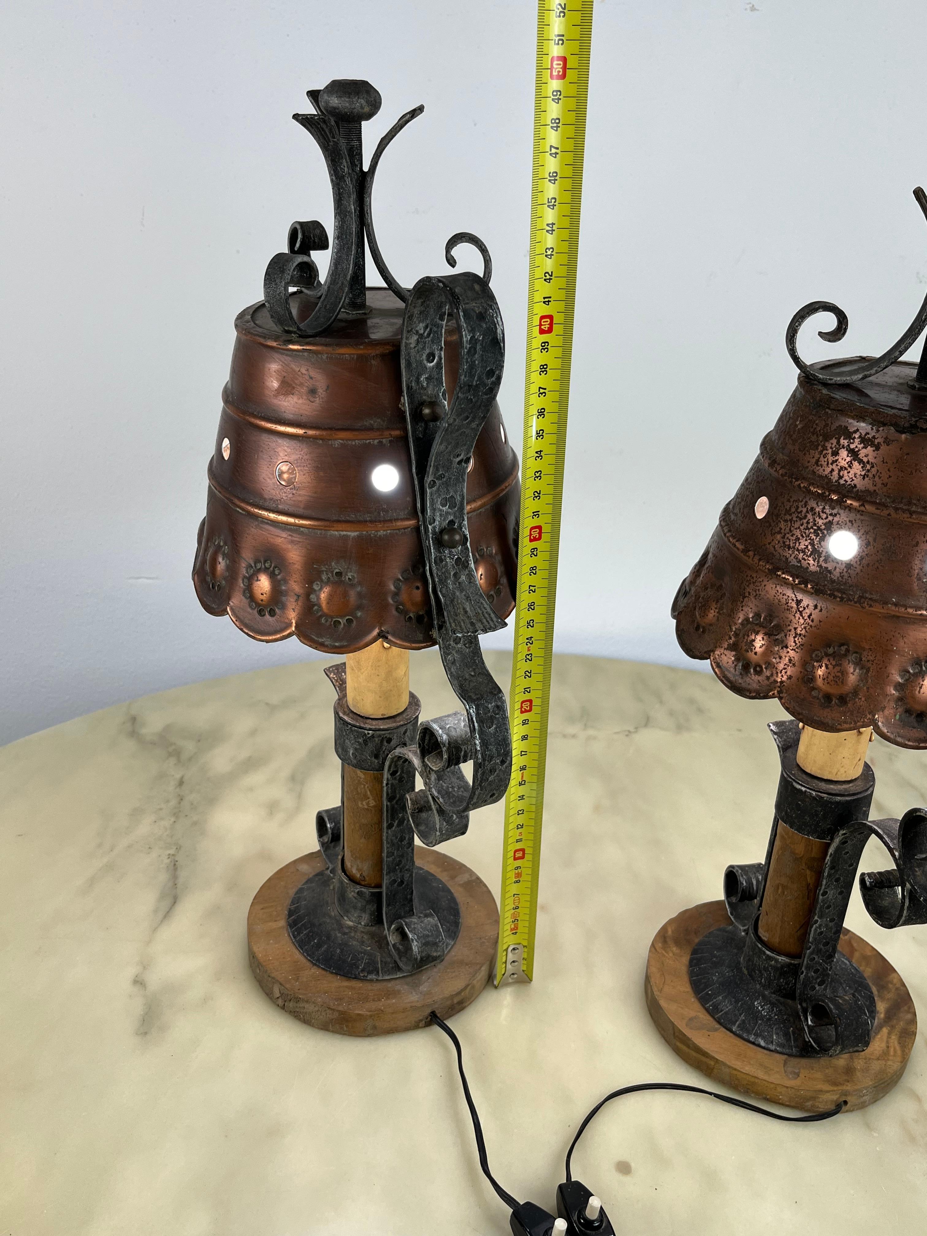 Ensemble de 2 lampes de table de style brutaliste mi-siècle, design italien des années 1960 en vente 10