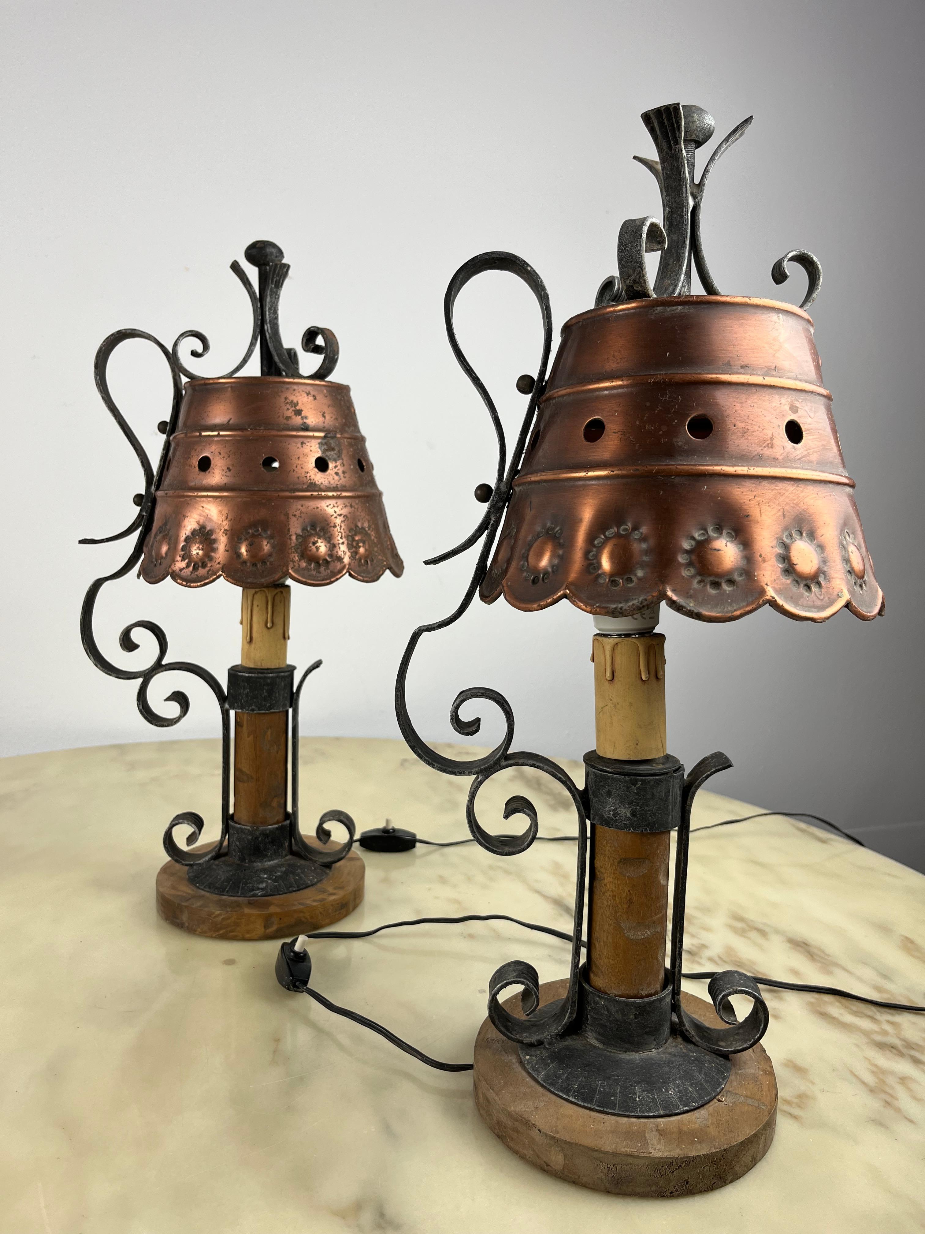 Ensemble de 2 lampes de table de style brutaliste mi-siècle, design italien des années 1960 en vente 12
