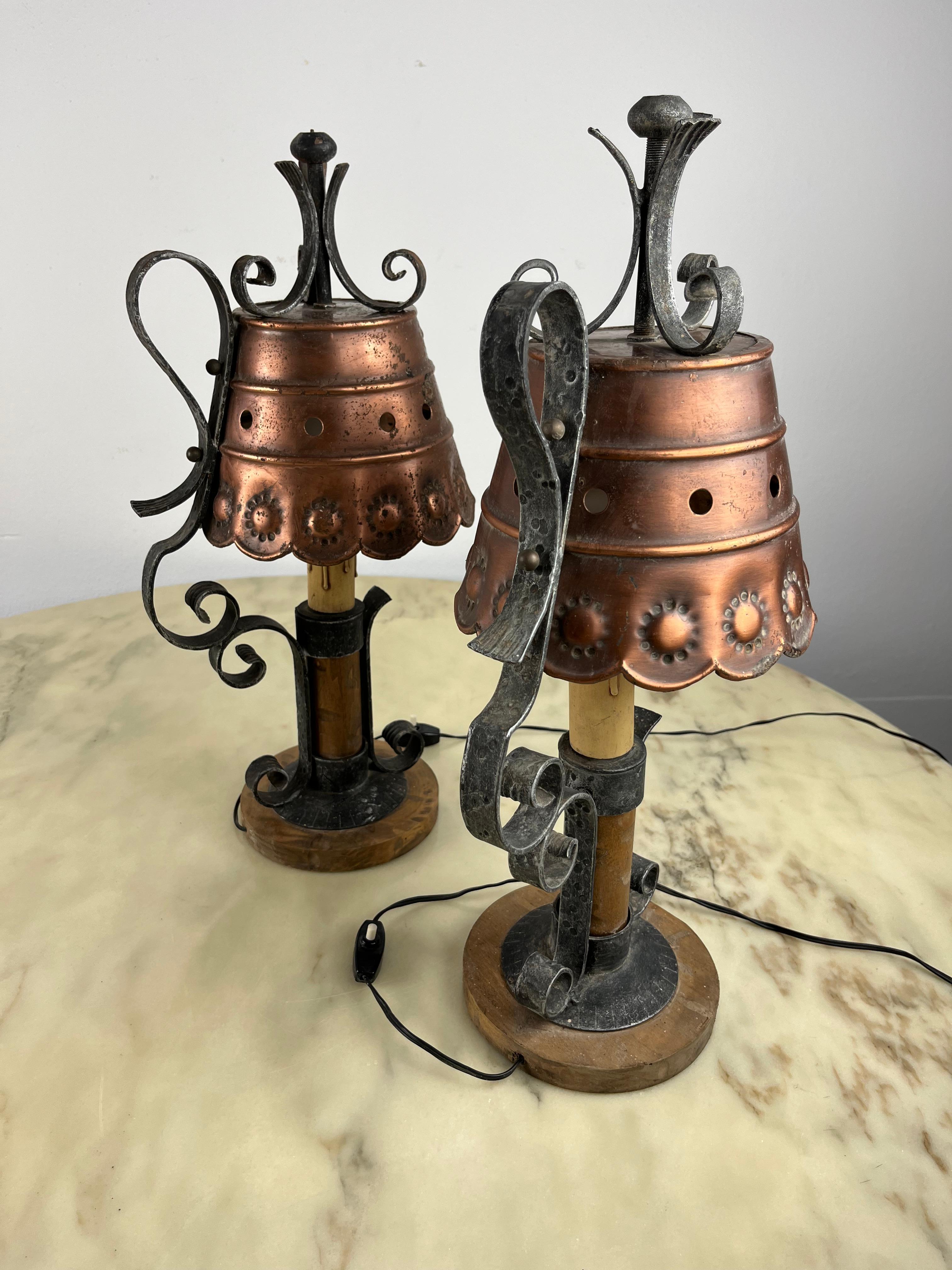 Ensemble de 2 lampes de table de style brutaliste mi-siècle, design italien des années 1960 en vente 13