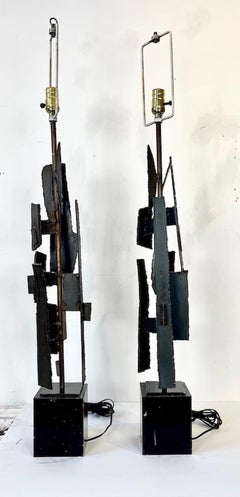 Paire de lampes de bureau brutalistes par Harry Balmer pour Laurel Lamp Co., 1963