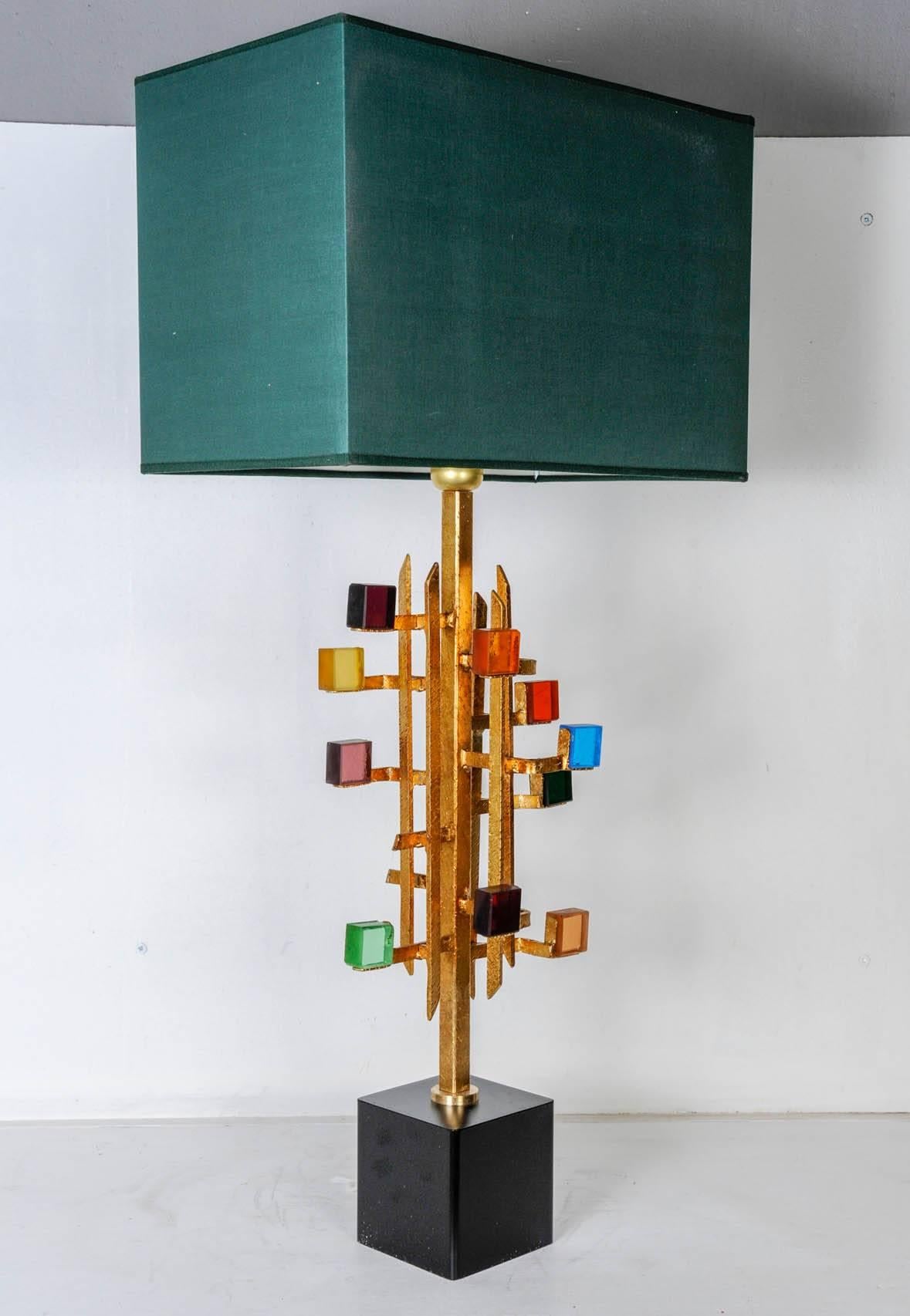 Late 20th Century Pair of Brutalist Table Lamps