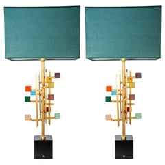 Pair of Brutalist Table Lamps