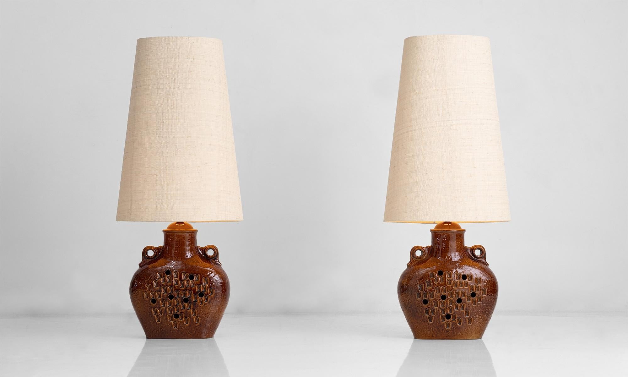 Pair of Brutalist Table Lamps, France Circa 1960 2