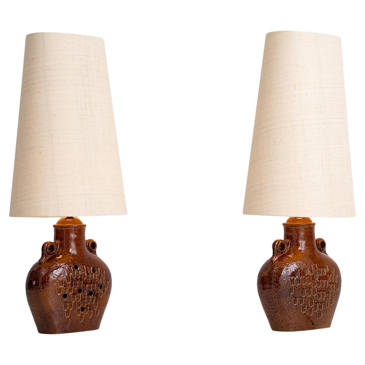 Pair of Brutalist Table Lamps, France Circa 1960