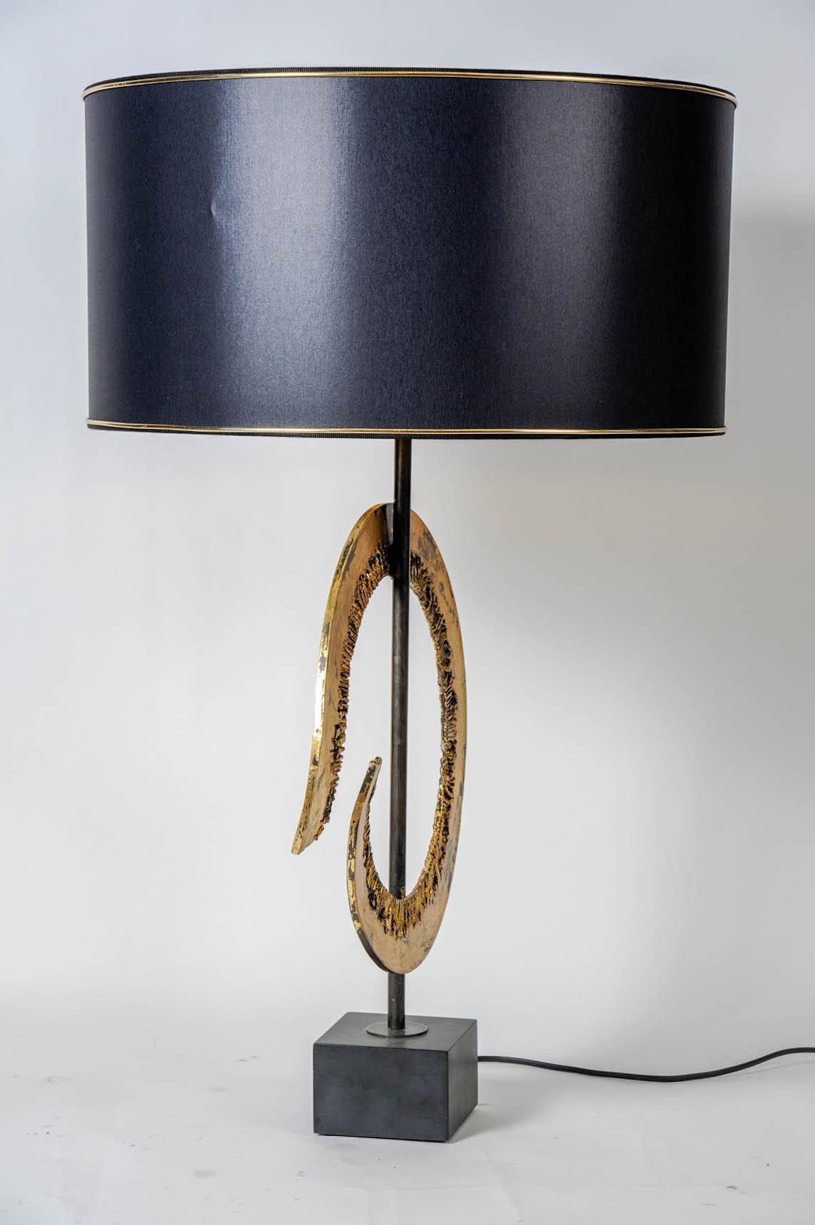 Late 20th Century Pair of Brutalist Table Lamps in the Style of Curtis Jere