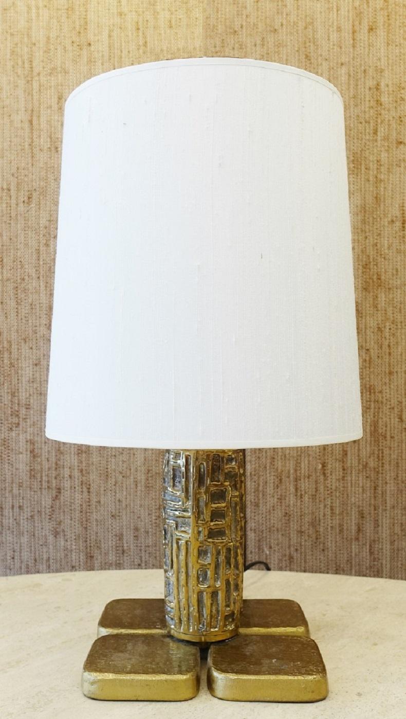 Pair of Brutalist Table Lamps Luciano Frigerio for Frigerio, Italy, 1970s (Ende des 20. Jahrhunderts)
