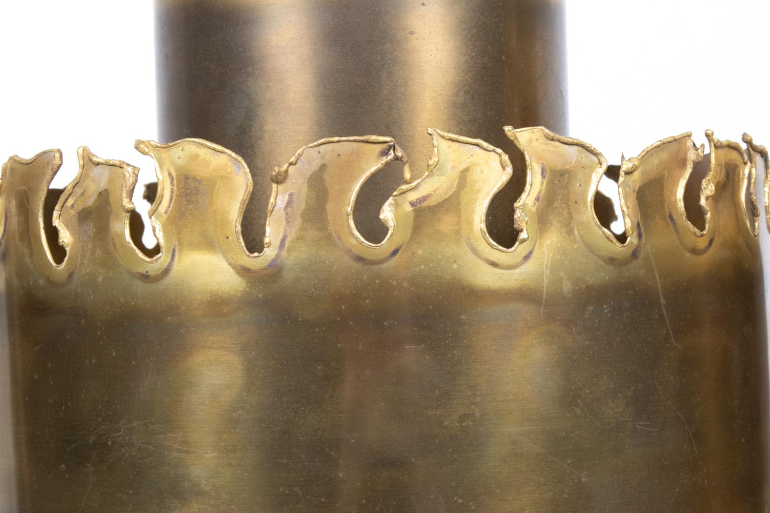 Pair of Brutalist Torch-Cut Brass Pendant Lights by Svend Aage Holm Sørensen For Sale 4