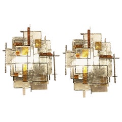Pair of Brutalist Wall Lights by Poliarte