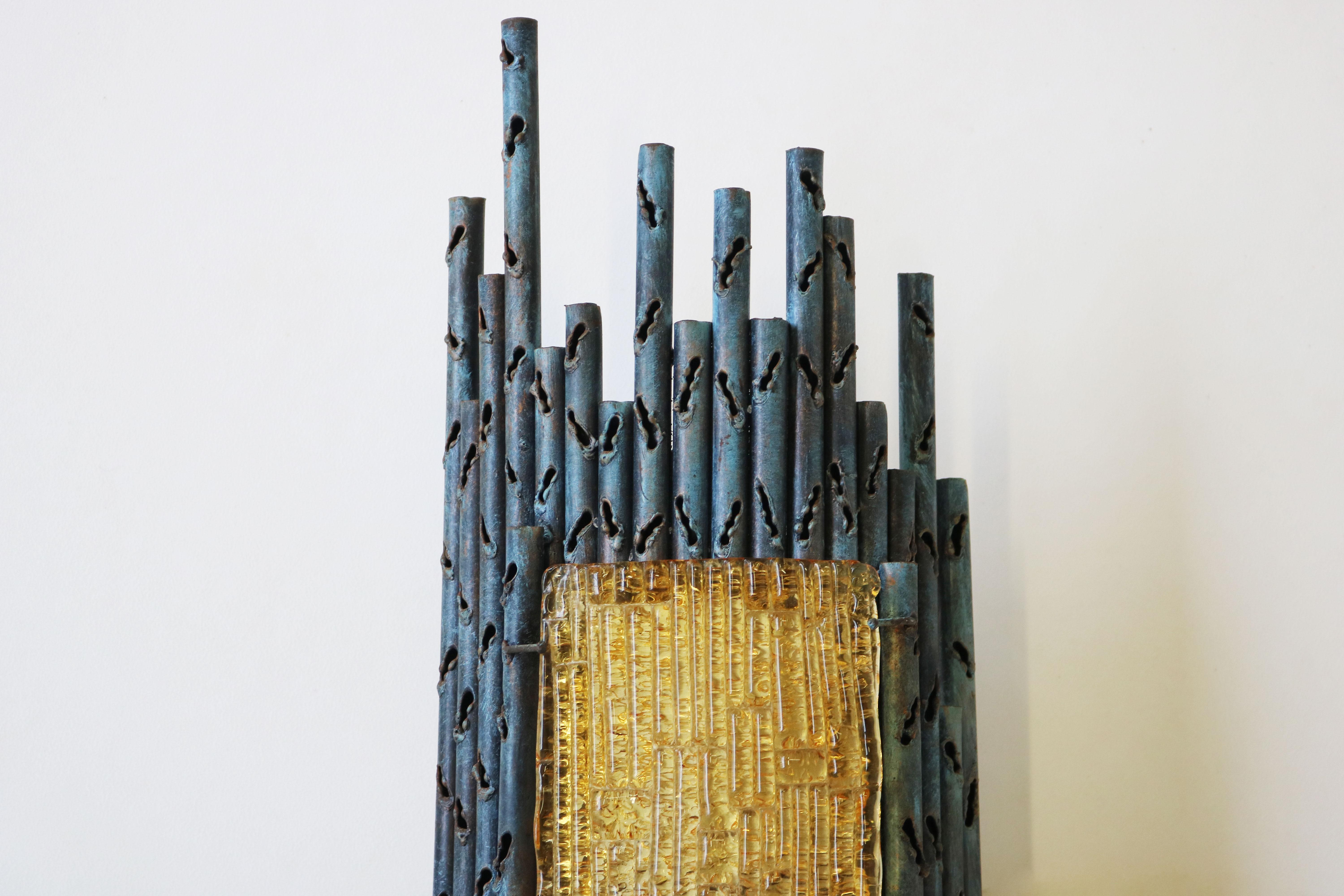 Pair of Brutalist Wall Lights / Sconces by Marcello Fantoni, Italy, 1960, Murano For Sale 3